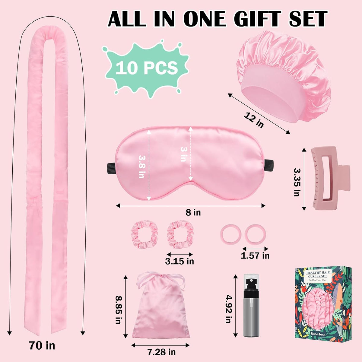 Satin Heatless Curls Overnight Hair Curlers to Sleep In Hair Curler Rollers No Heat Hair Wrap for