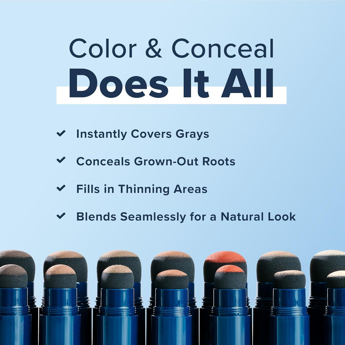 TRUHAIR Color & Conceal Waterproof Root Touch Up Hair Color Concealer - Hair Cover up for Gray