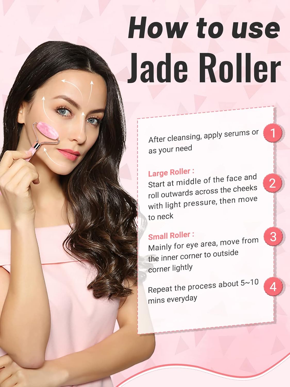 Gua Sha Face Roller Tools: Jade Roller Facial Tools for Skin Care - Facial Massager for Face, Eyes