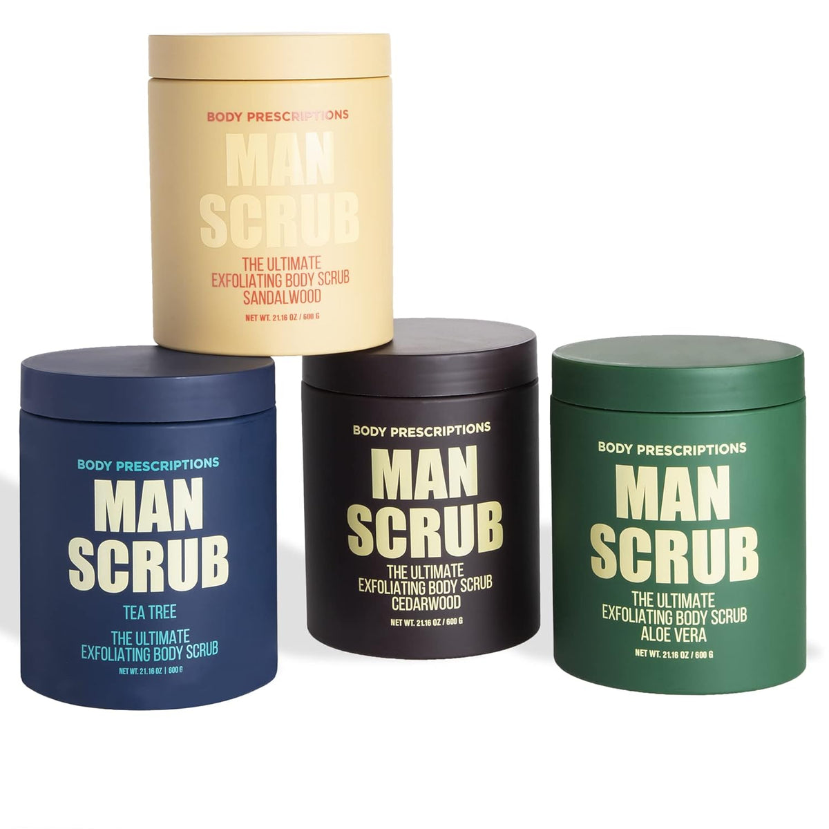 Body Prescriptions Men’s Exfoliating Body Scrub – Ultimate Skin Cleansing Wash in Jar with