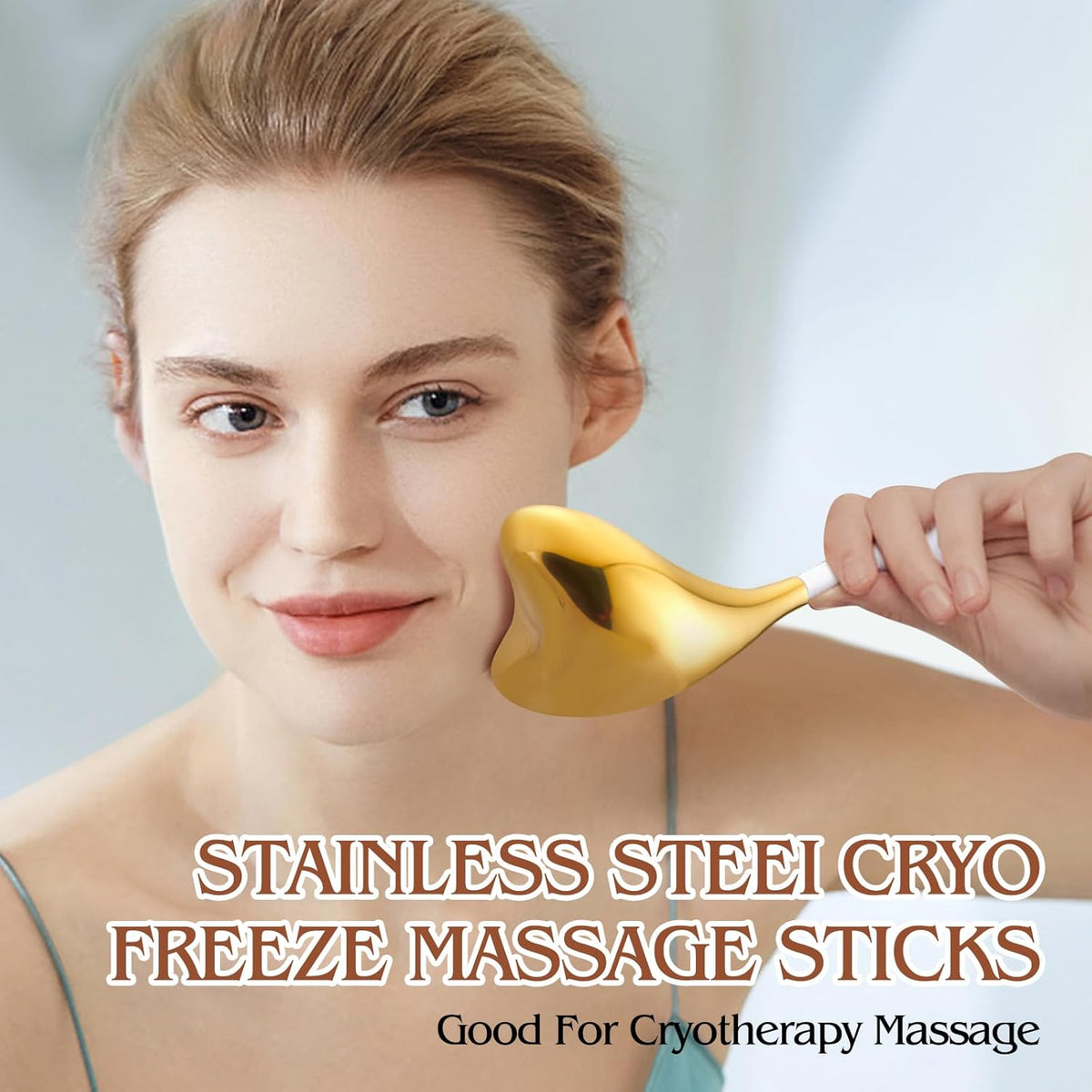 Running man Ice Globes -Facial Skin Care Tools for Women, Cryo Sticks -Unbreakable Stainless Steel