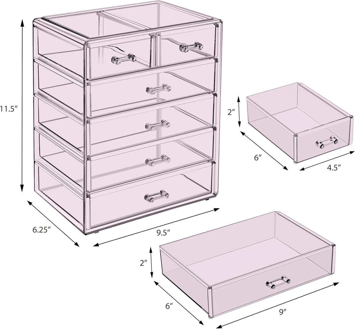 Sorbus Acrylic Makeup Organizer - Organization and Storage Case for Cosmetics Make Up & Jewelry