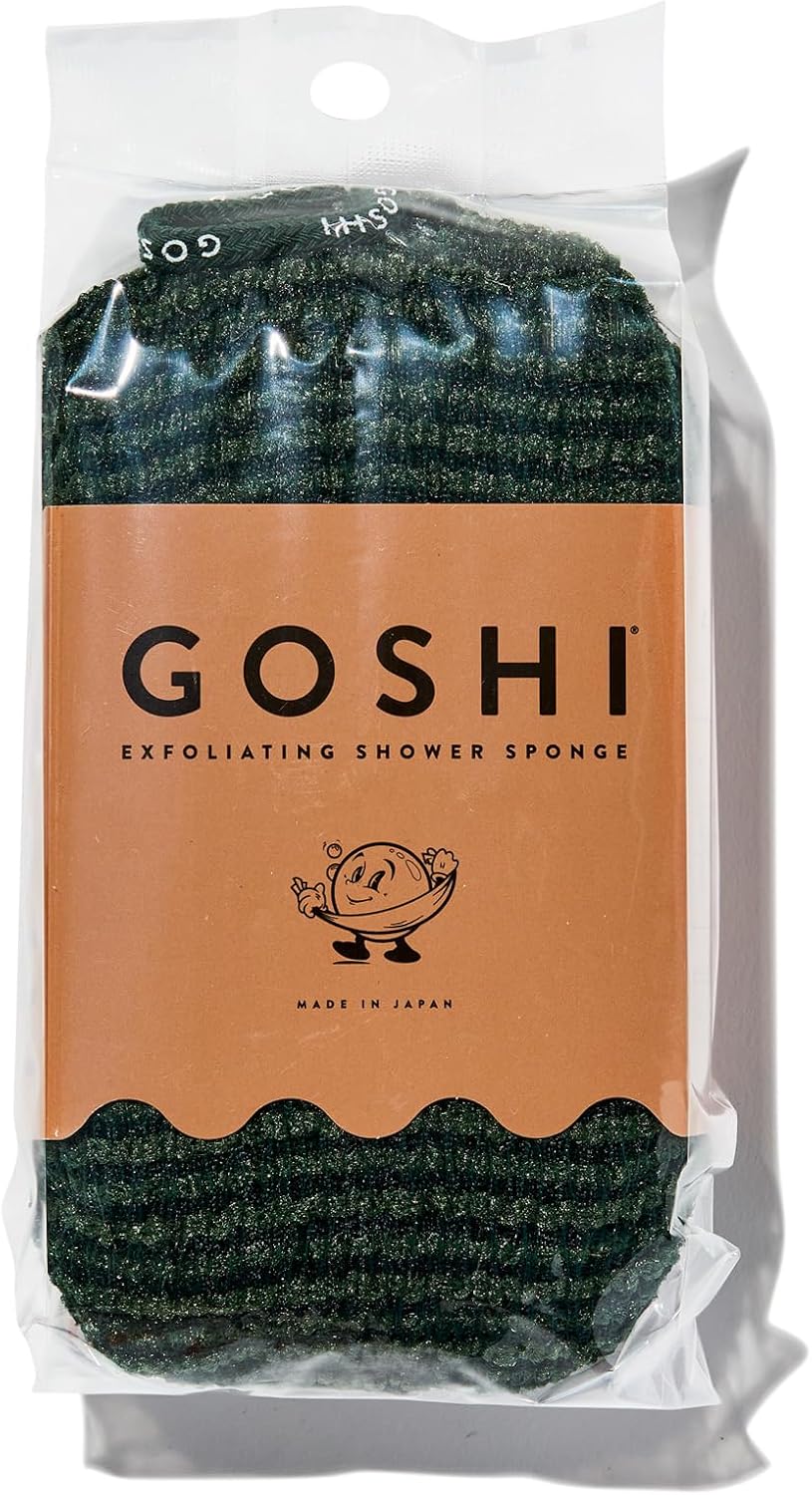 GOSHI Exfoliating Shower Sponge - Rip-Resistant, Rapid-Drying Exfoliating Bath Sponge for All Skin