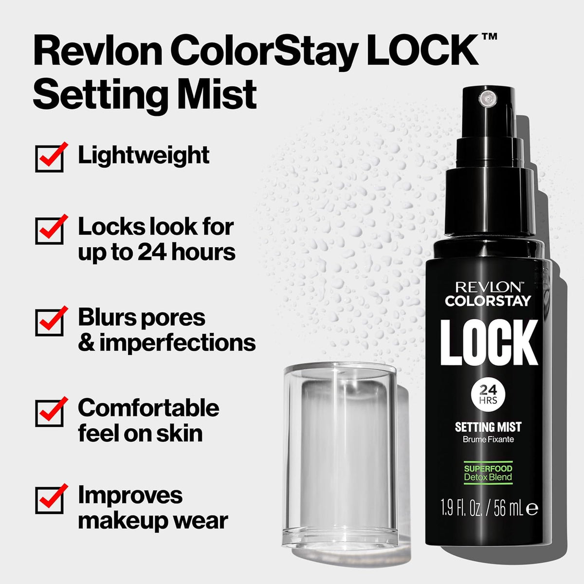 Revlon Colorstay 24 Hr Lock Setting Mist, Keeps Face Makeup from Melting & Fading, Mattifying