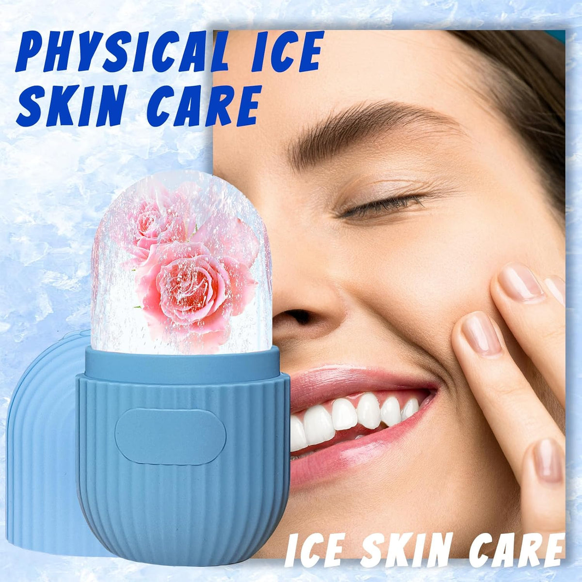 Ice Face Roller, Reusable Silicone Mold Face Massage Eye Facial Beauty Skin Care Tools Apply Ice