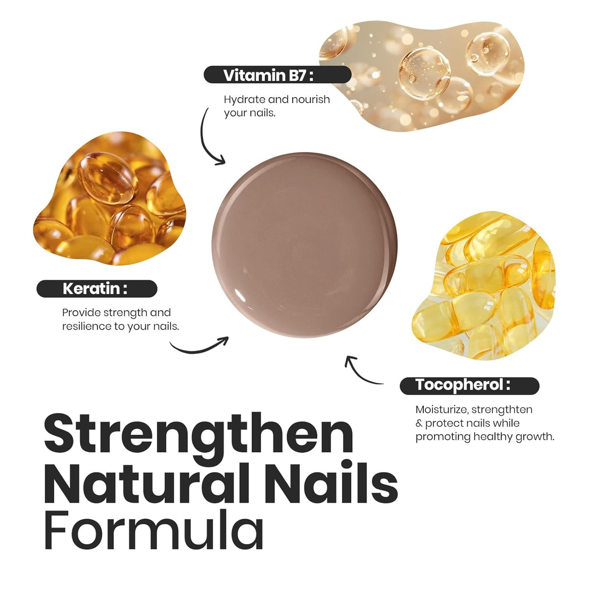 Beetles Fall Nail Polish Set Coconut Mousse 6 Colors, Nude Nail Polish Quick Dry Long Lasting