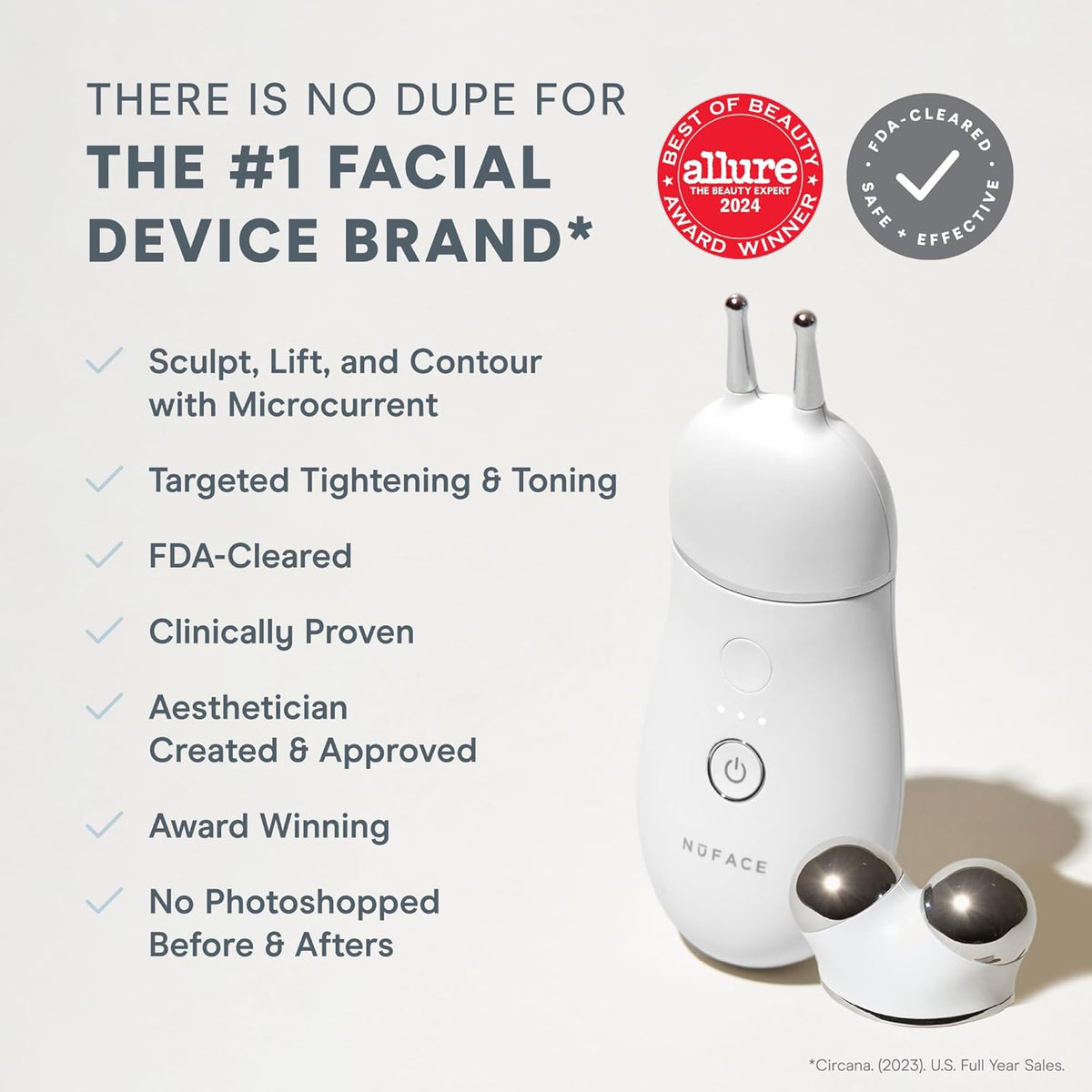 NuFACE TRINITY+ Microcurrent Facial Device + Effective Lip & Eye Attachment - FDA Cleared Skin