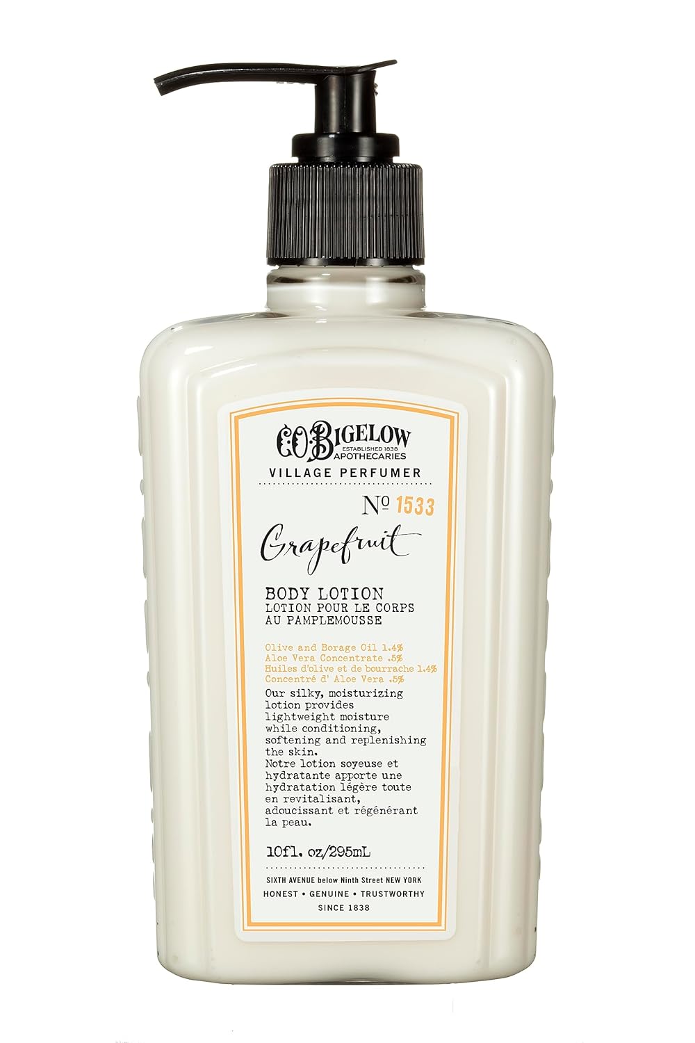 C.O. Bigelow Grapefruit Body Lotion, Village Perfumer Moisturizing Body Lotion with Aloe Vera