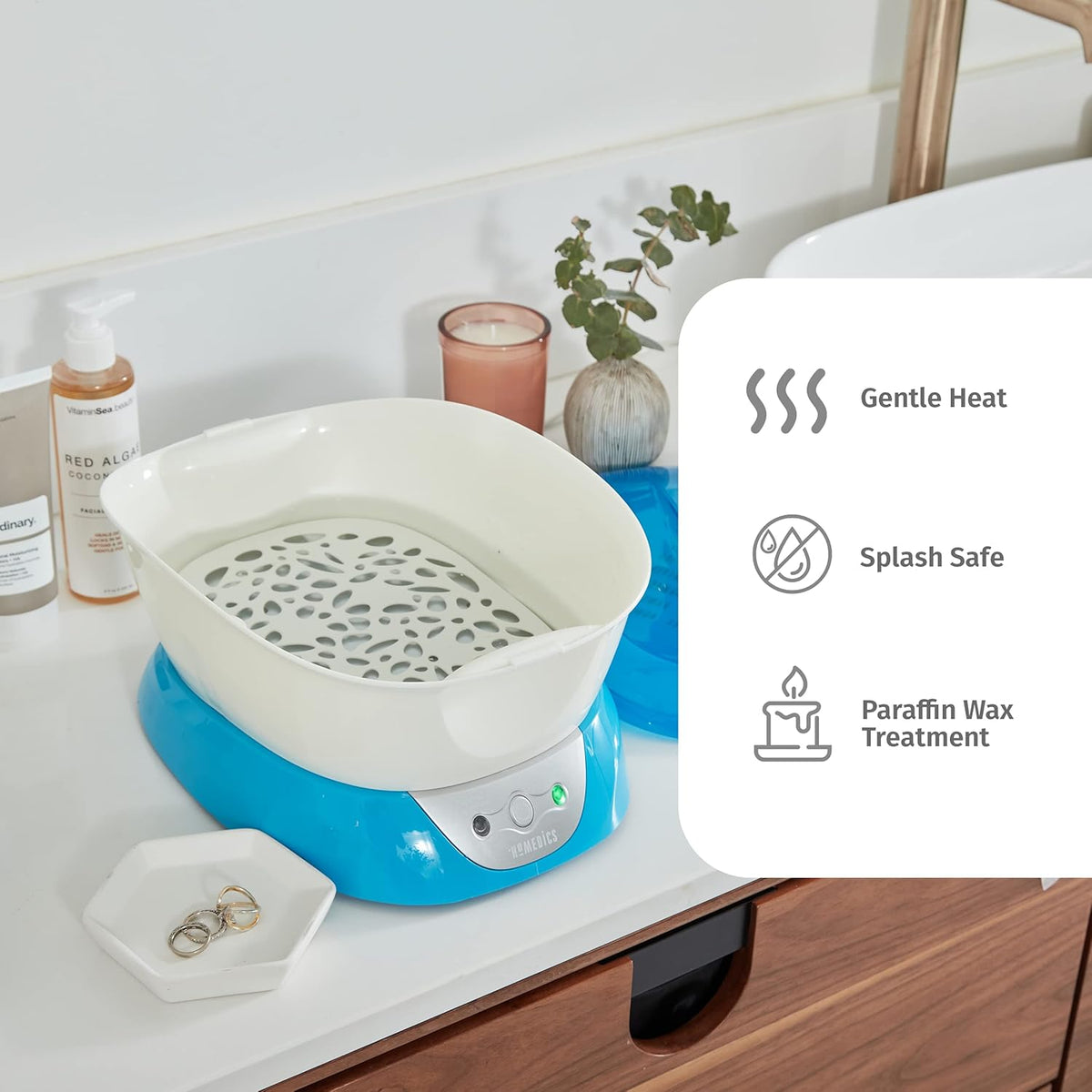Homedics Paraffin Wax Machine for Hands - Hypoallergenic Hot Wax Hand Therapy Machine to Soothe and