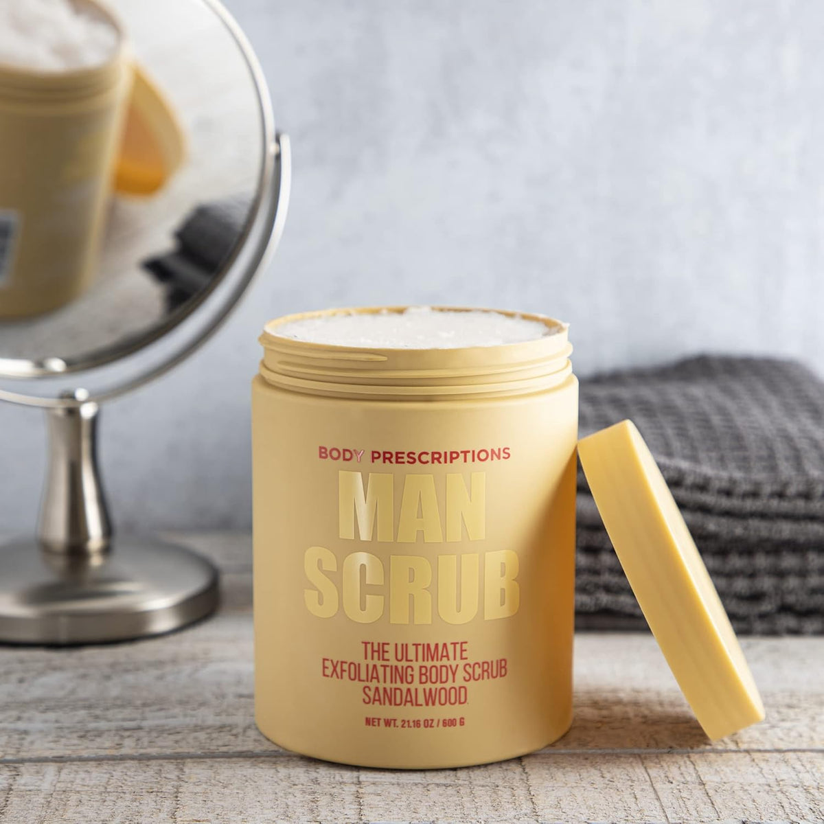 Body Prescriptions Men’s Exfoliating Body Scrub – Ultimate Skin Cleansing Wash in Jar with