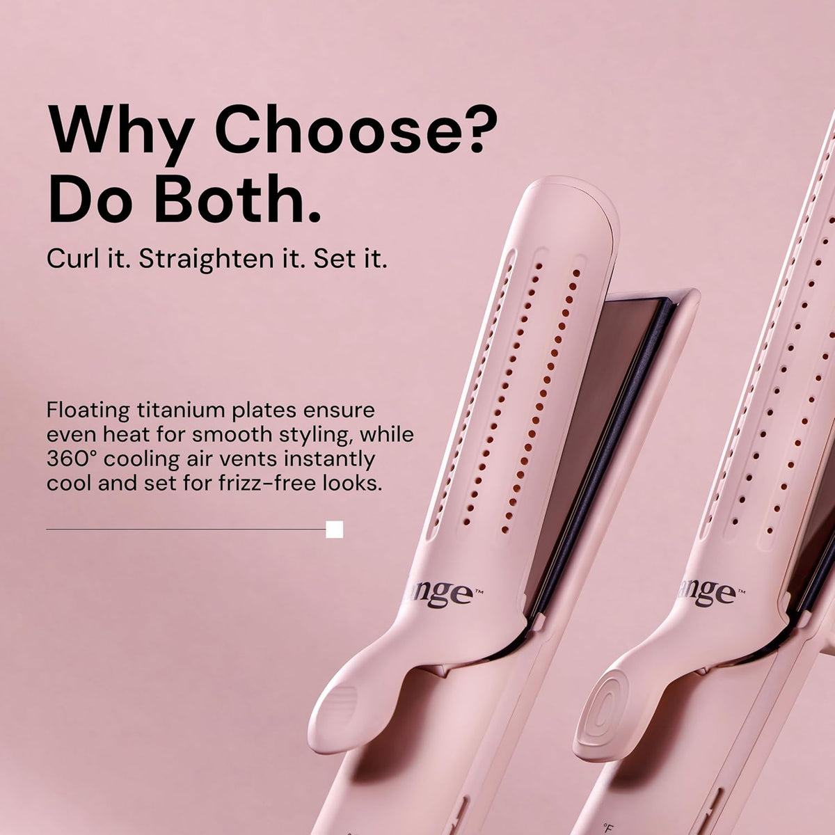 L'ANGE HAIR Le Duo Grande 360° Airflow Styler | 2-in-1 Curling Wand & Titanium Flat Iron