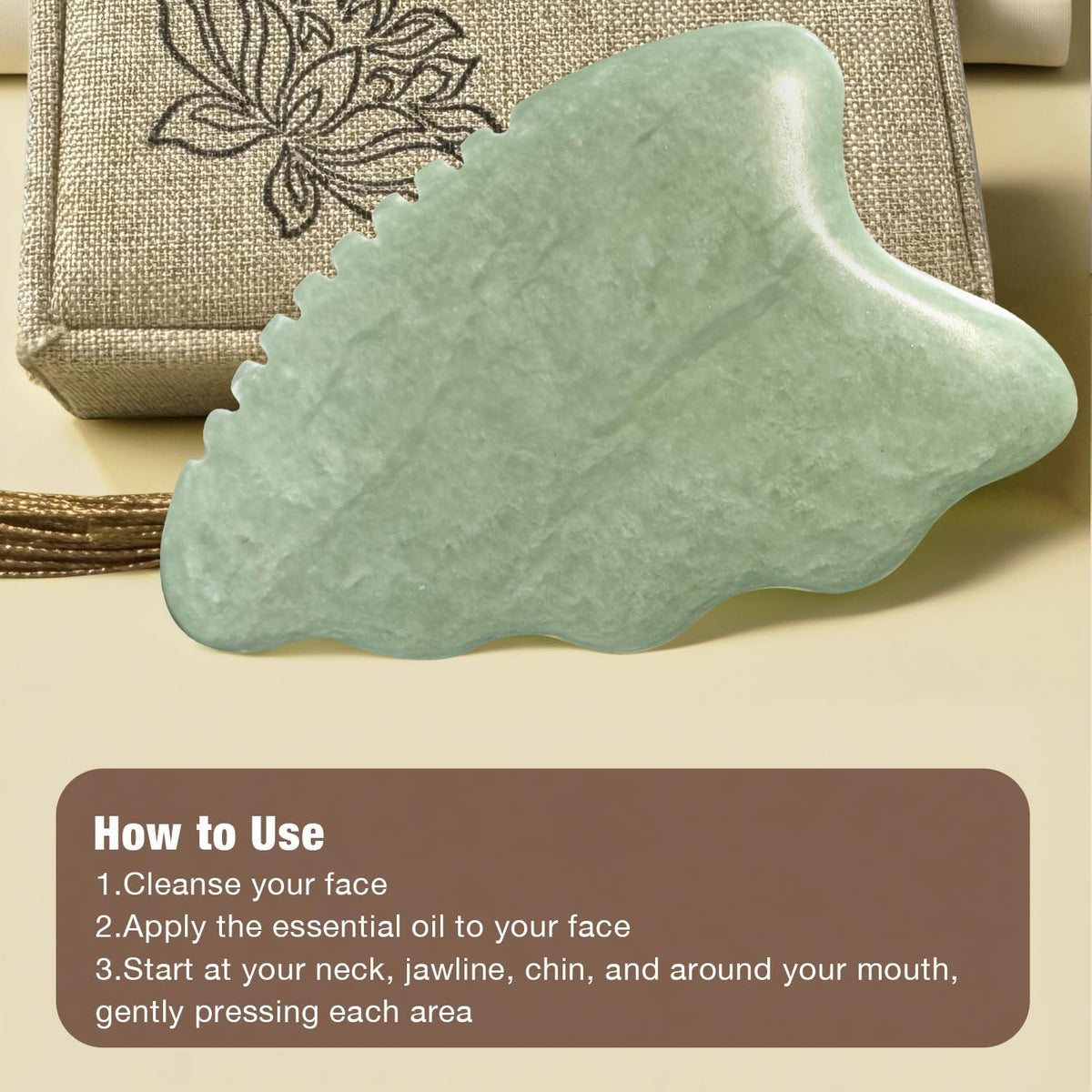Gua Sha Facial Tools,Guasha Tool for Face,Jade Gua Sha Stone Comb Edge, Face Sculpting Tool Skin