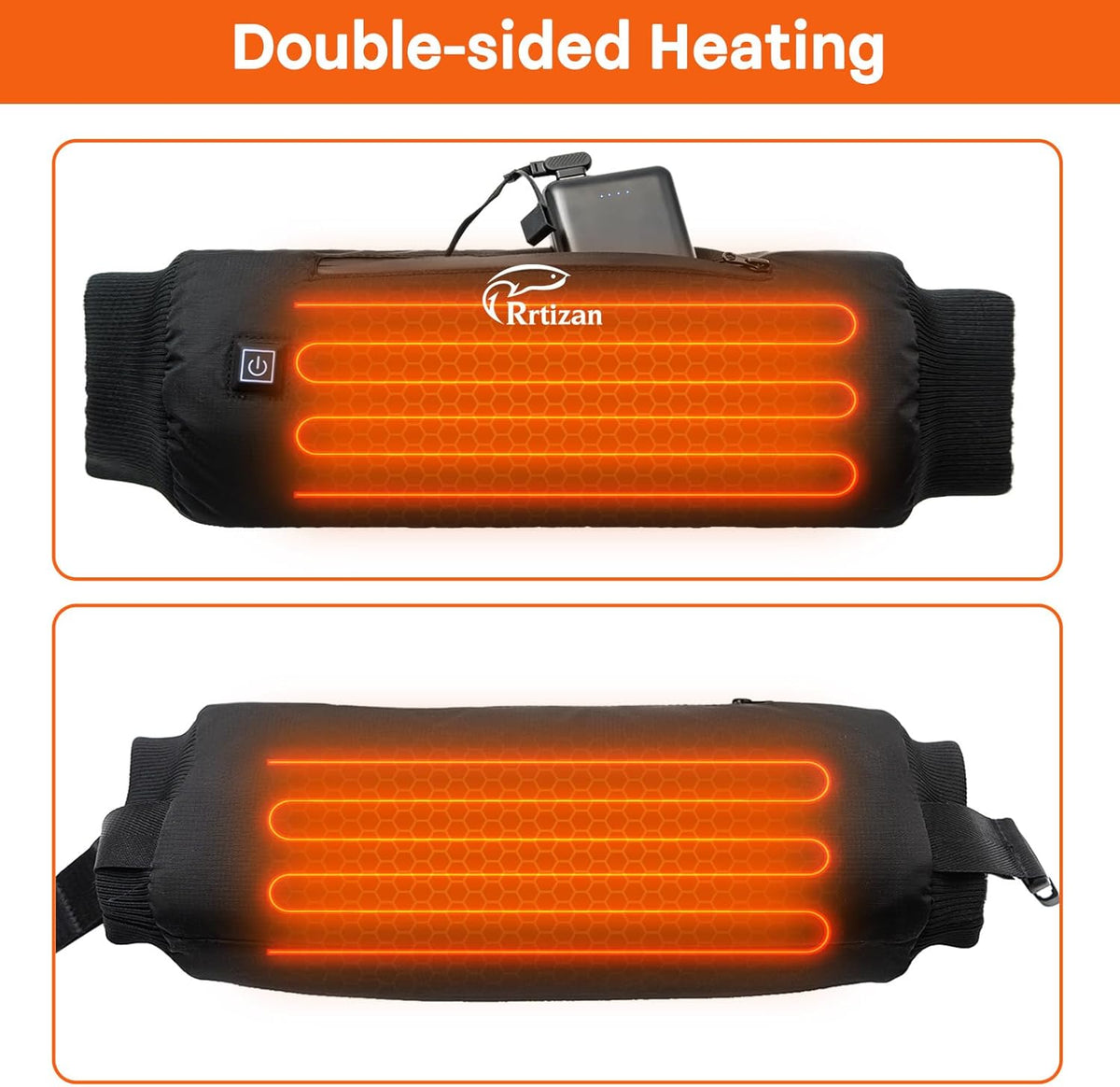 Heated Hand Warmer Pouch with 10000mAh Power Bank,Electric Hand Warmer Rechargeable with 3 Levels