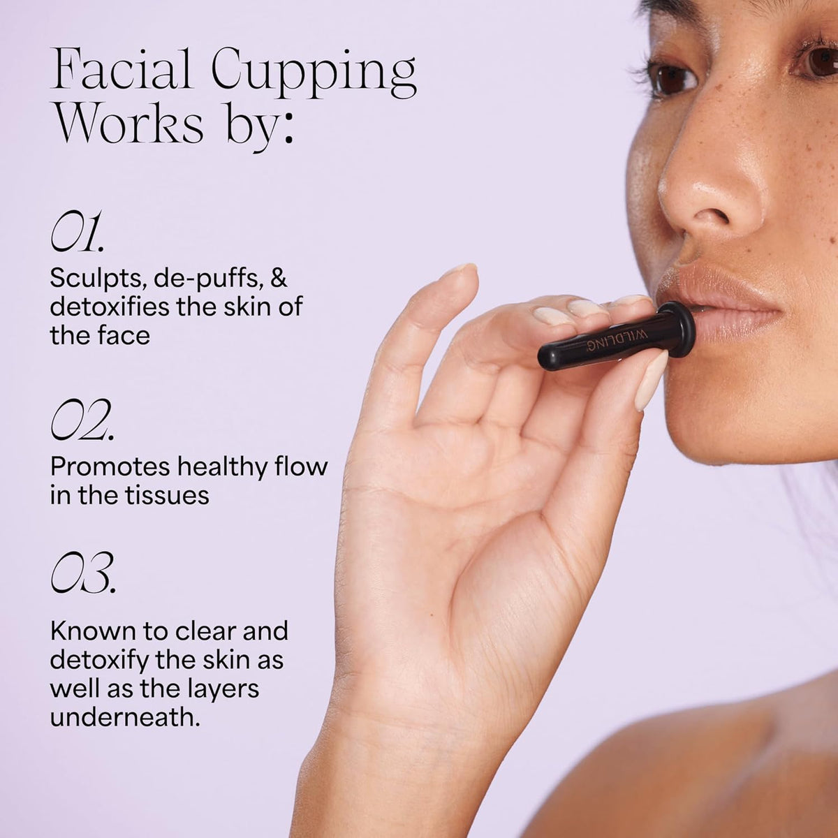 WILDLING Lumin Cupping Set I Facial Cupping Tools to Decrease Puffiness, Increase Collagen
