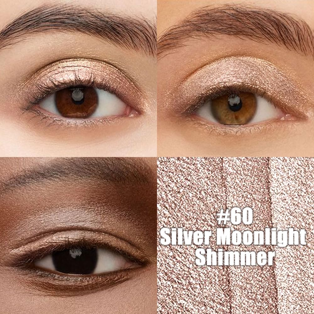 Kaely Cream Eye Shadow Sticks, Silver Moonlight Shimmer Eyeliner Pencil Eyeshadow Palette Makeup