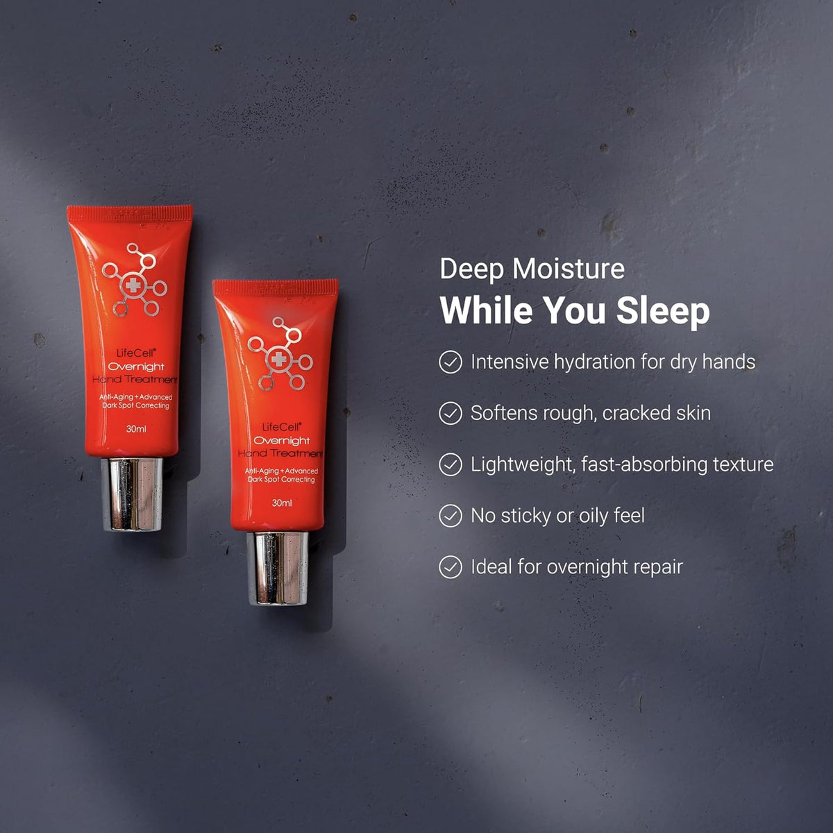 LifeCell Retinol + Vitamin C Overnight Hand Treatment – Anti-Aging Hand Cream for Dark Spots