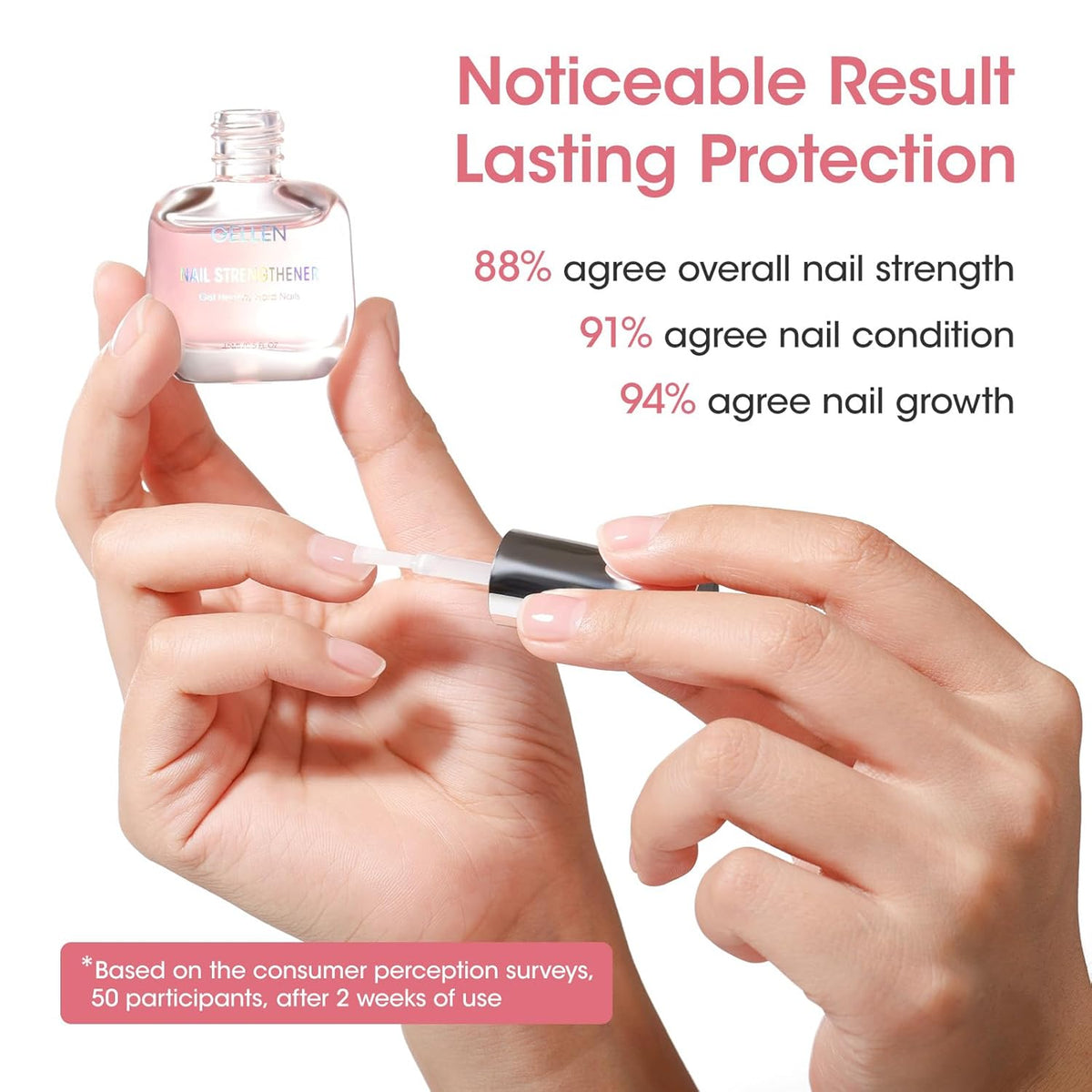 Gellen Nail Strengthener, 8-In-1 Nail Repair Serum Growth for Thin Brittle Damaged Nails, Air Dry