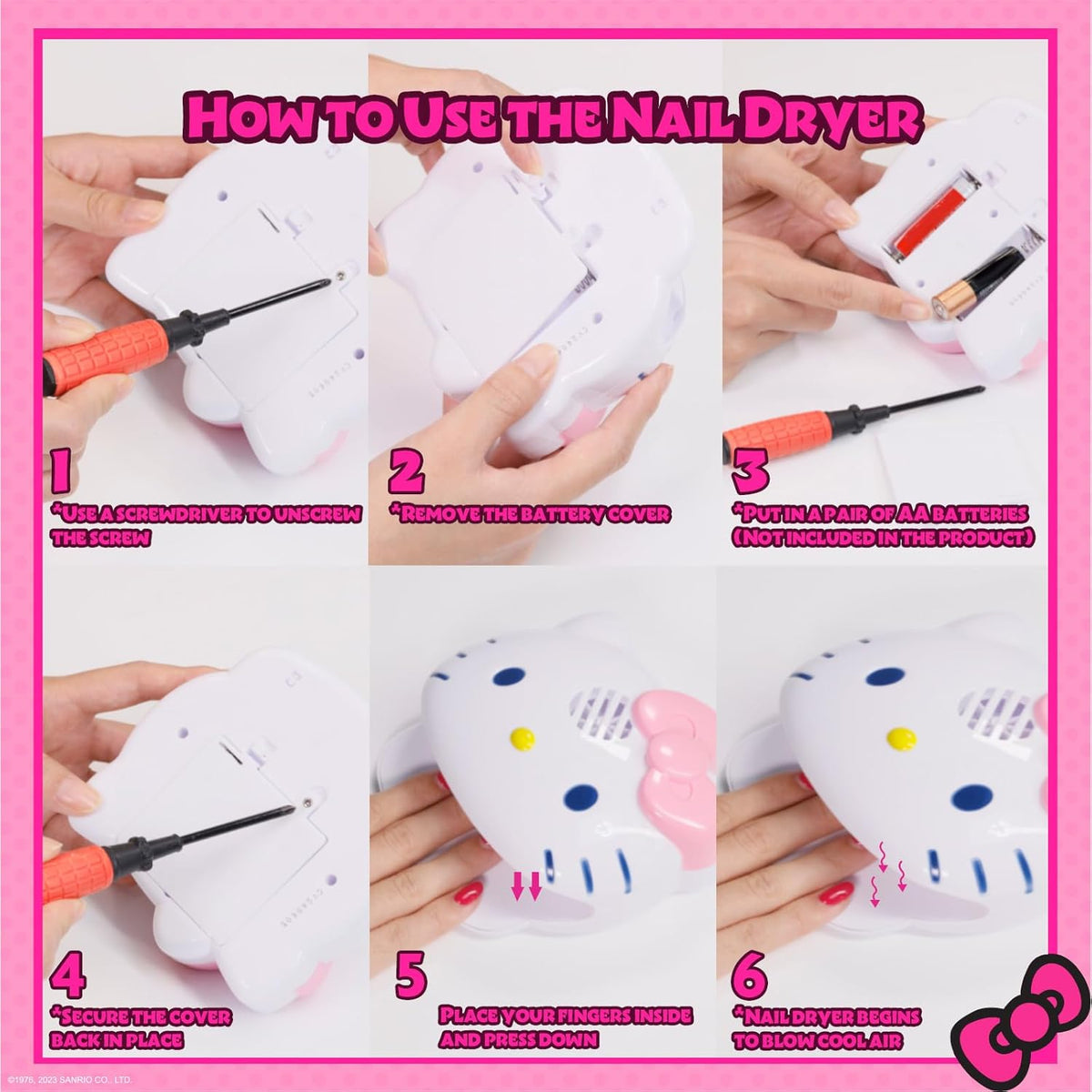 Townley Girl Hello Kitty 8 Pack Non-Toxic Peel-Off Shimmer and Opaque, Water-Based Safe Nail Polish