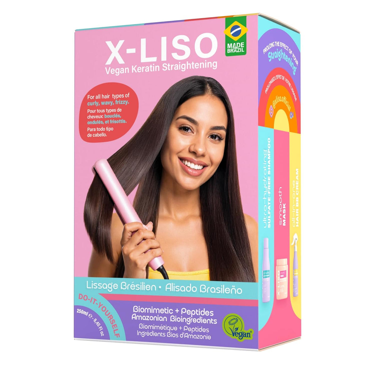Brazilian Keratin Hair Treatment – Smoothing and Straightening kit, Formaldehyde–free, Frizz-Free