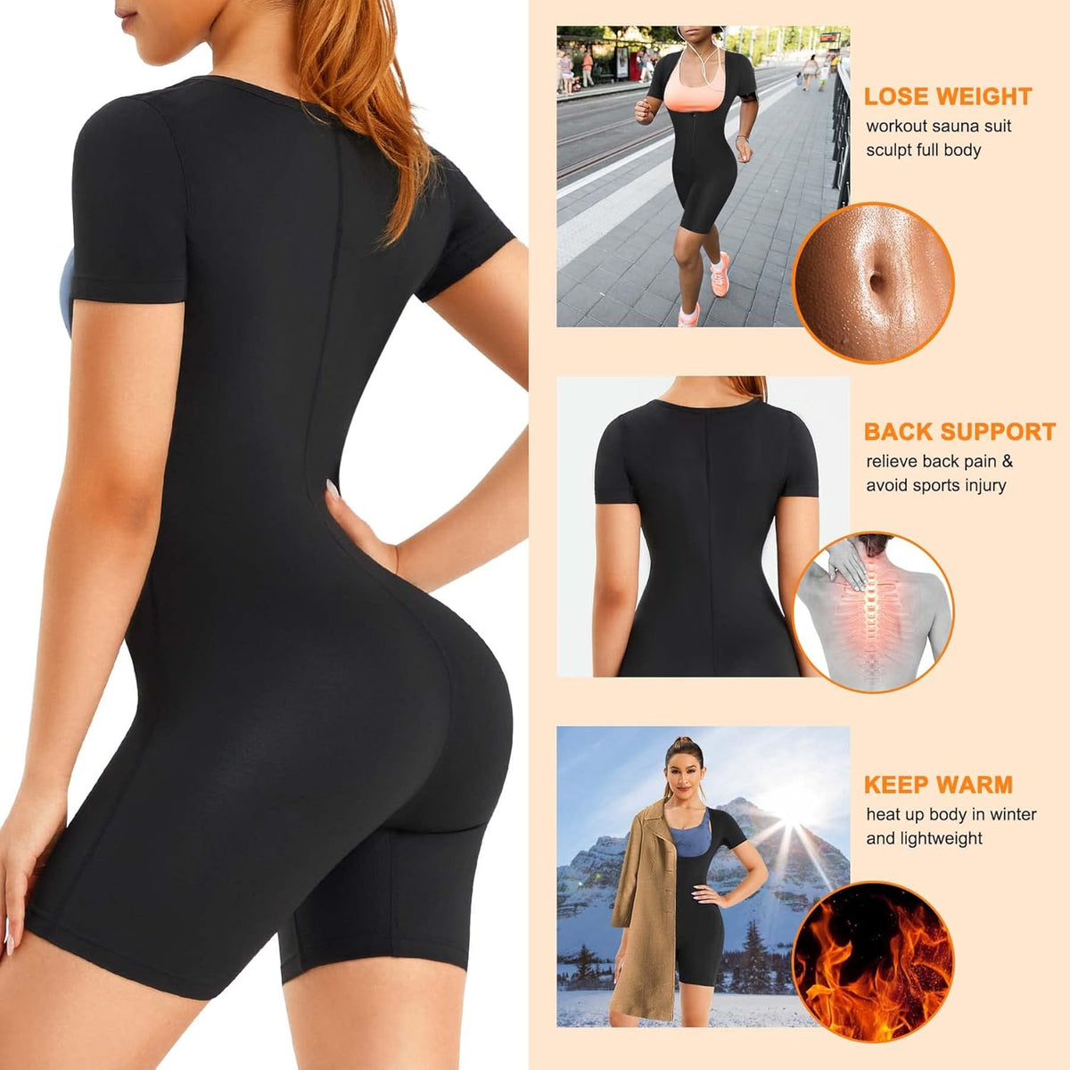 URSEXYLY Sauna Suit for Women Sweat Vest Waist Trainer 3 in 1 Slimming Full Body Shaper Workout Top