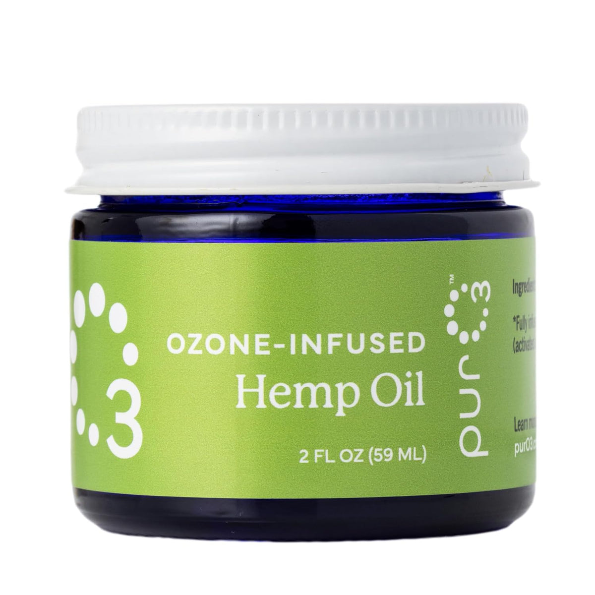 PurO3 Fully Ozonated Hemp Oil - Pure, Natural, Skin Care for Face & Body from Ozonated, Oxygenated
