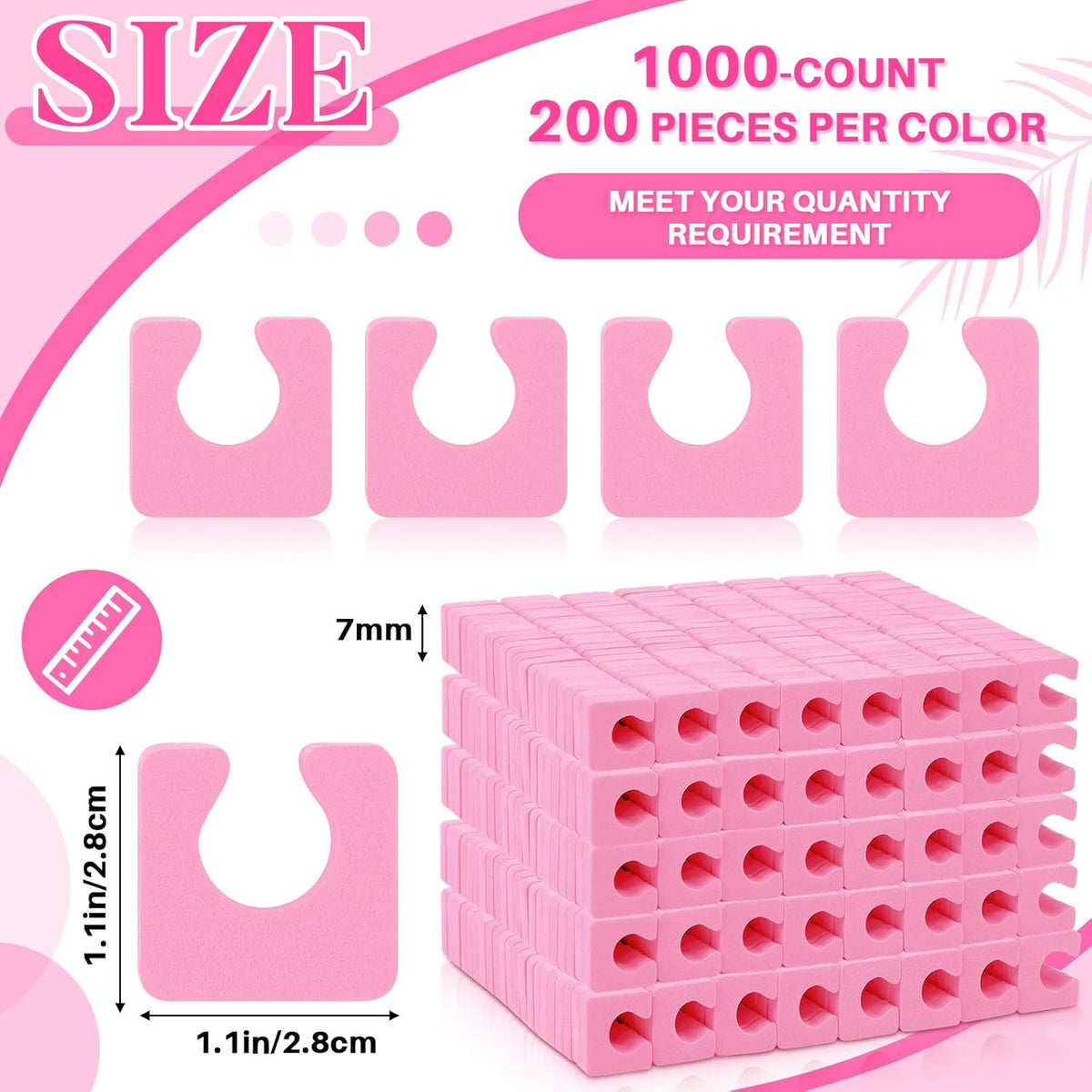 Mumufy 1000 Pcs Individual Pedicure Toe Separators Soft Foam Toe Spacers Comfortable Finger Toe