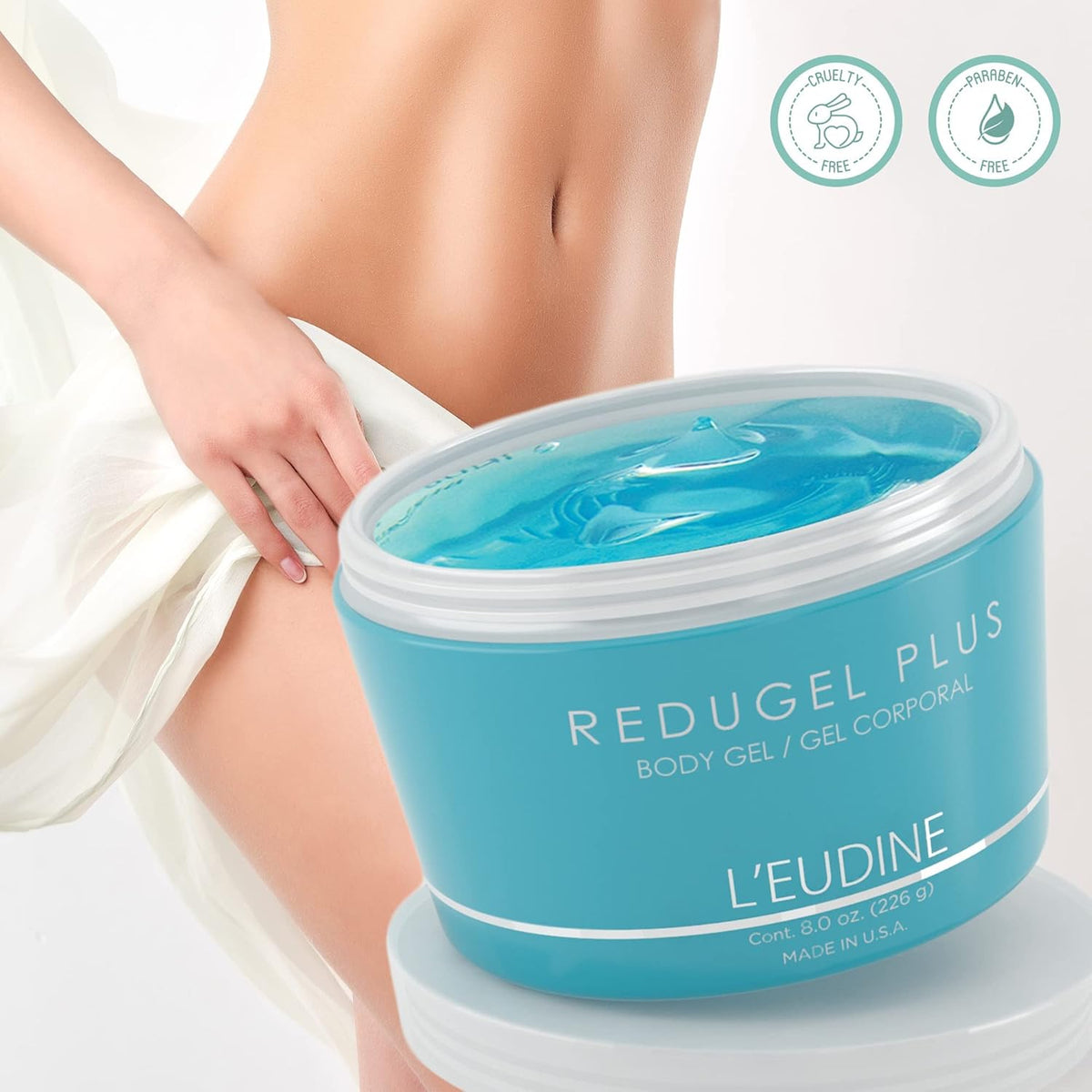 L’EUDINE Redugel Plus Skin Tightening Cream – Pack of 3 – 8oz Anti Cellulite Cream with Mint Oil