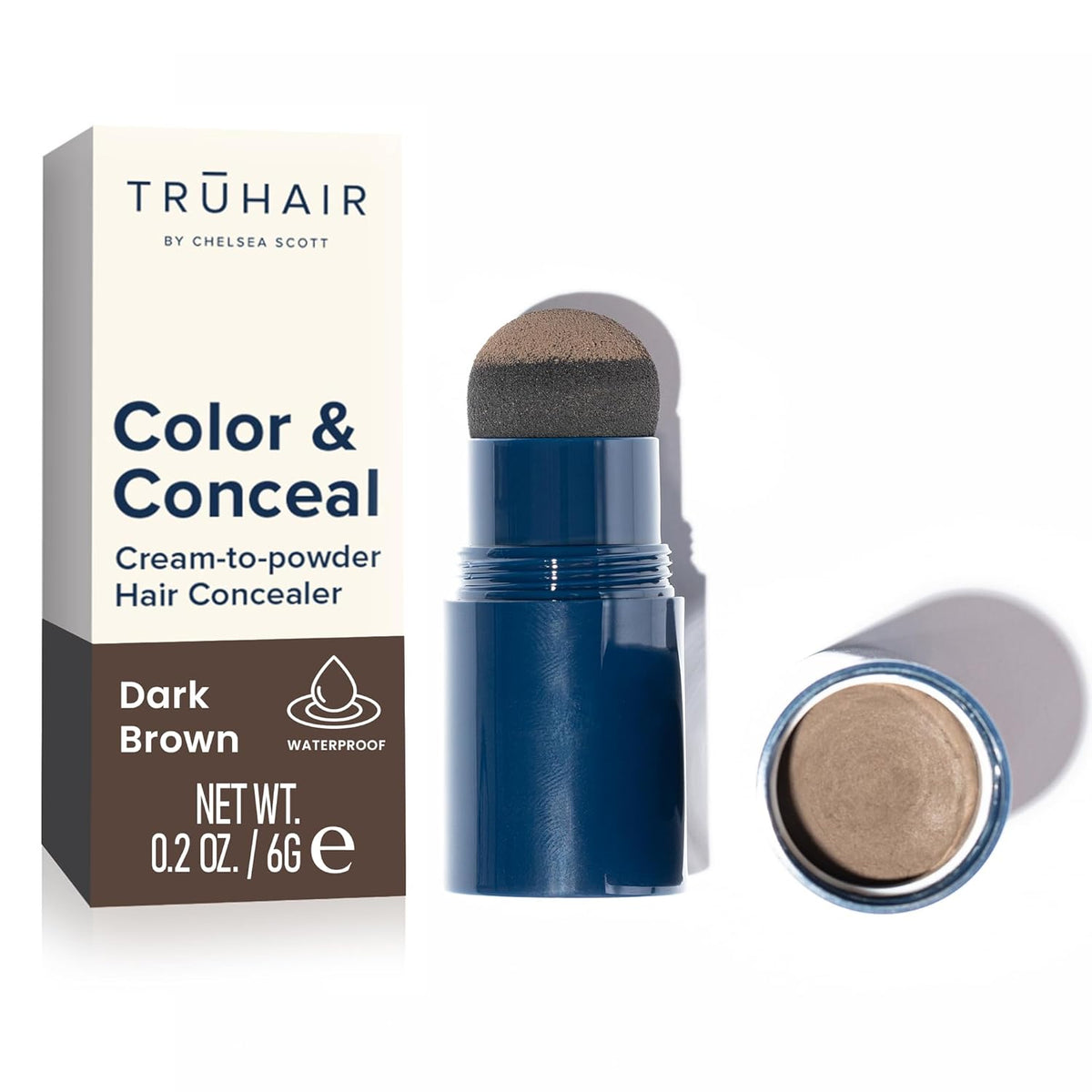TRUHAIR Color & Conceal Waterproof Root Touch Up Hair Color Concealer - Hair Cover up for Gray