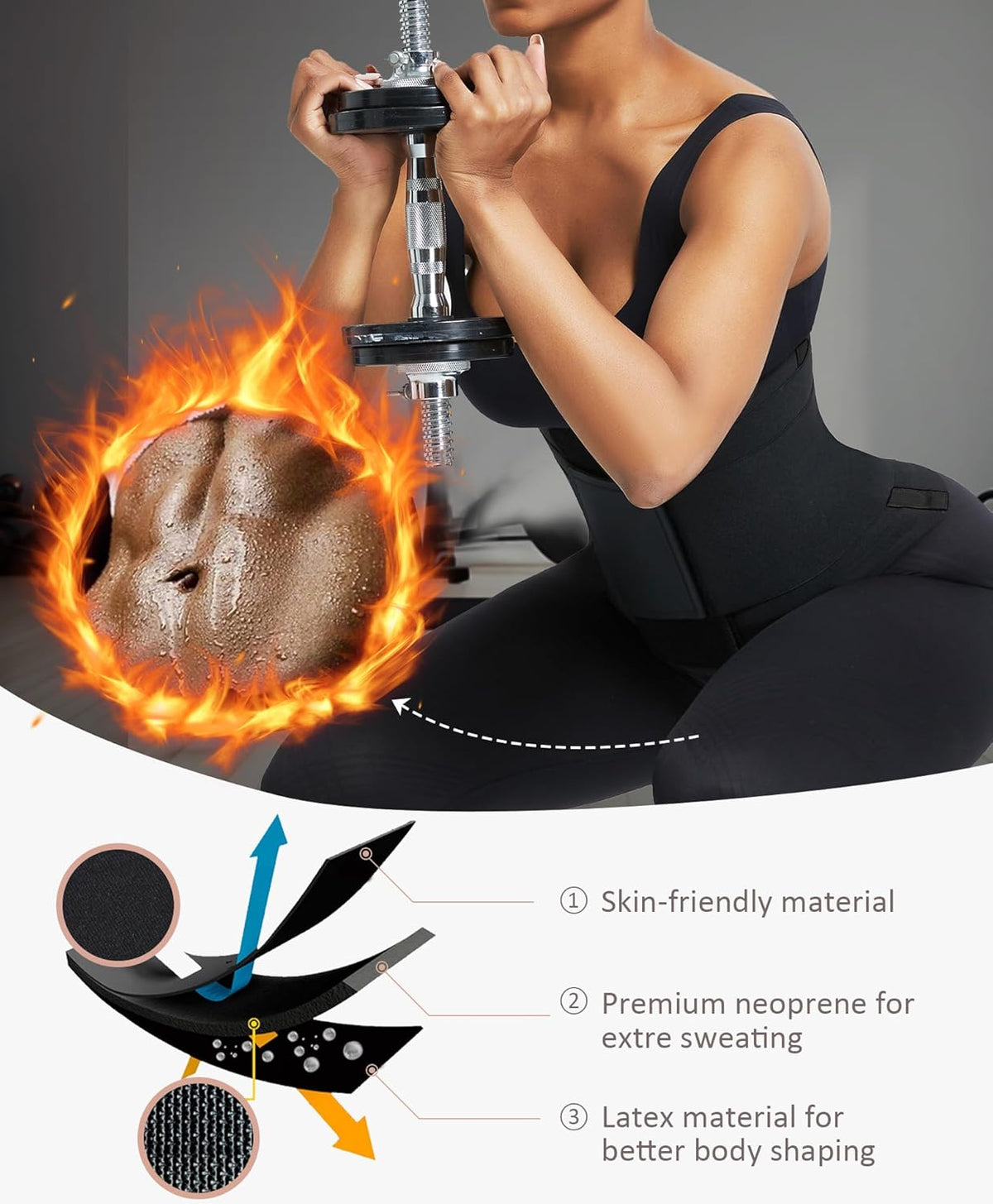 FeelinGirl Waist Trainer Belt Waist Cincher Trimmer Ab Belt Tummy Control Body Shaper with Triple
