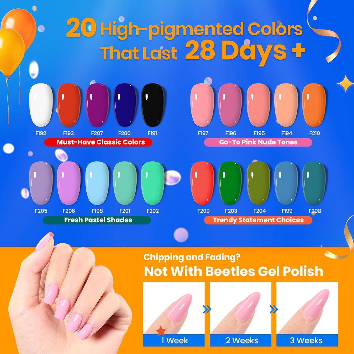 Beetles Gel Nail Polish Kit with UV Light - 31Pcs Nail Polish Set Popular Color Gel with Base and