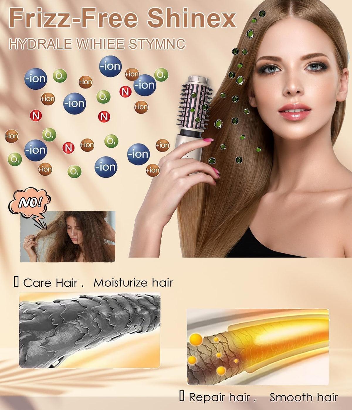 Cordless Hair Curling Iron Brush, 1.5" Mini Cordless Hair Curler, 3-in-1 Travel Curling Brush Hair