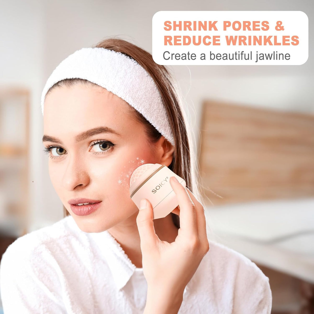 Leeshine Ice Roller Ball for Face and Eyes - Facial Skin Care Tools with a Large Roller and Carry