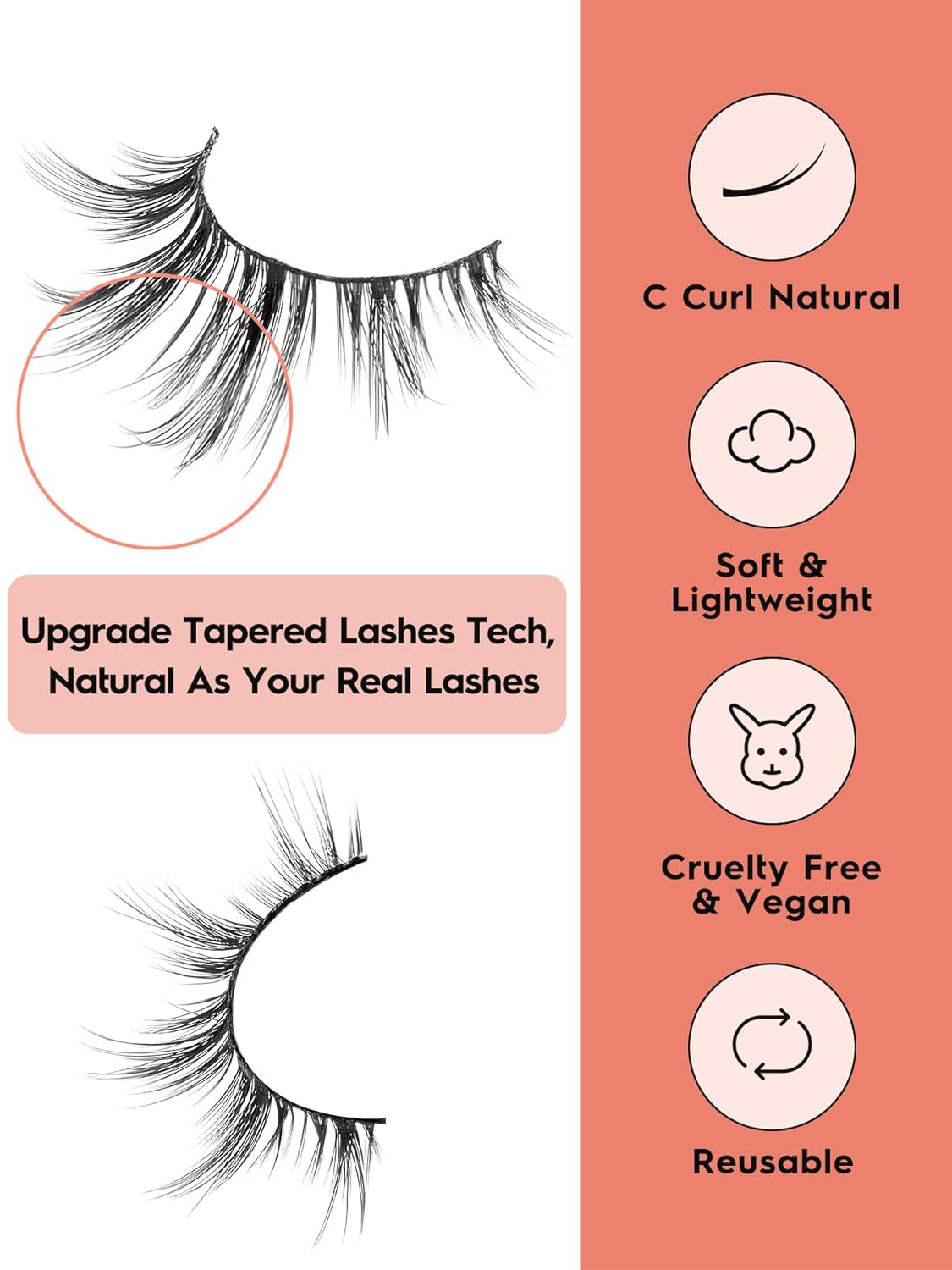 Manga Lashes Wispy 14mm False Eyelashes Natural Look Cat Eye Lashes Strips 0.1mm Thin Band Anime