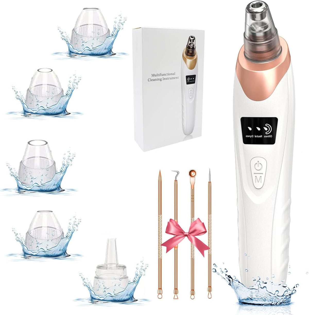 2025 Pore Vacuum, USB Rechargeable Blackhead Remover Vacuum,3 Levels Adjustable Pore Vacuum