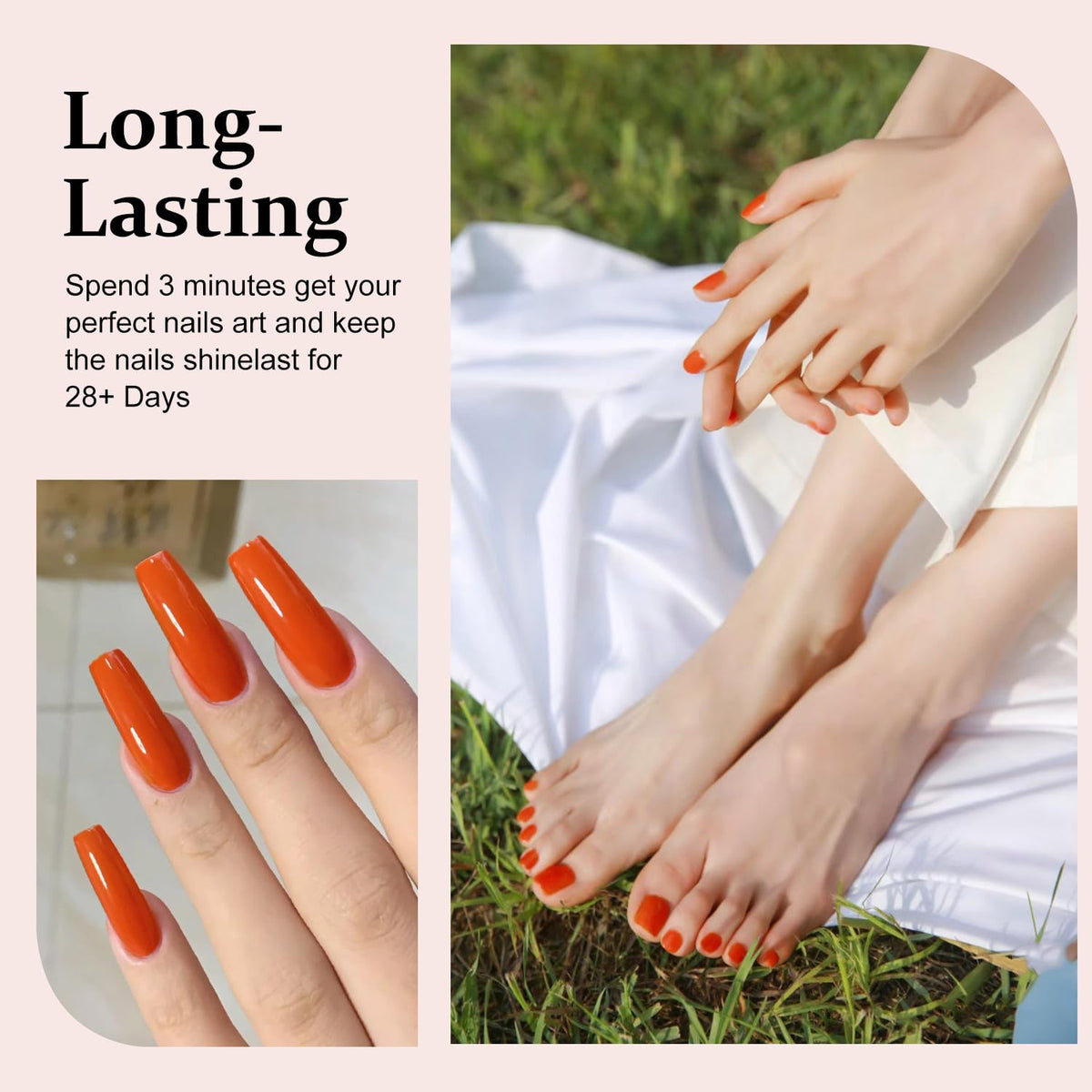 Major Dijit Quick Dry Nail Polish Pumpkin Orange Summer Nail Lacquer for Nail Art Cruelty-Free