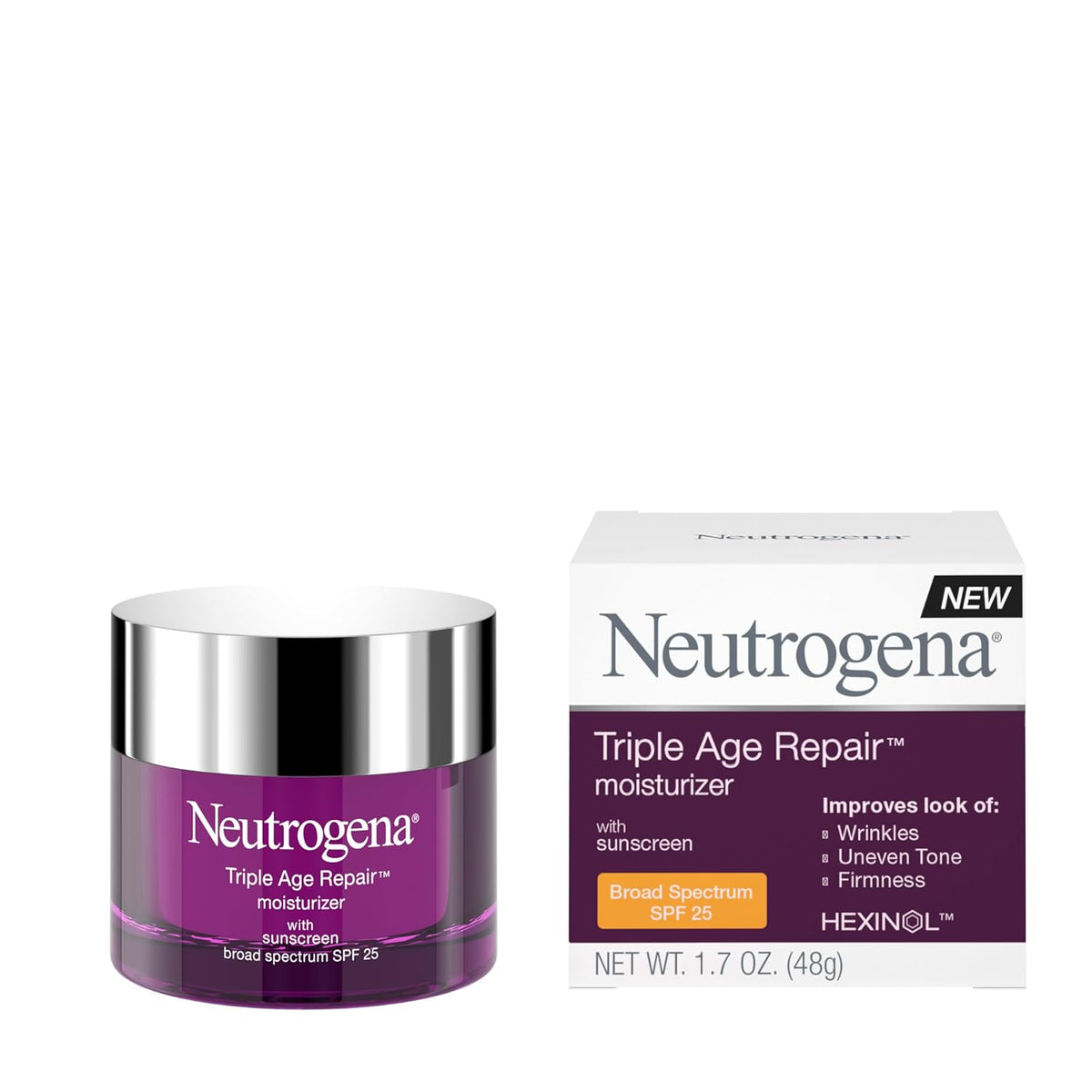 Neutrogena Triple Age Repair Face Moisturizer - with Hexinol Technology & Vitamin C, Anti-Wrinkle