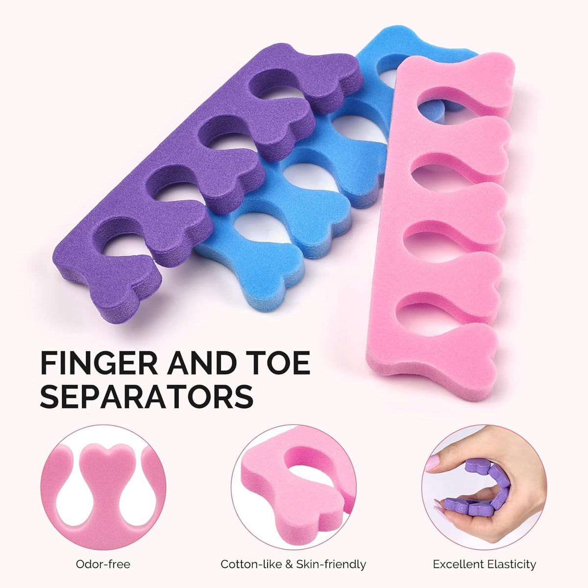 MelodySusie 50 Pcs Sponge Toe Separators Set, Soft & Premium Finger, Toe Spacers for Nail Polish