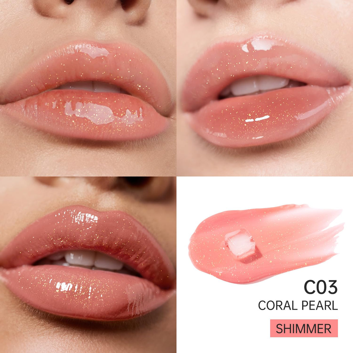 Catkin Lip Plumper Gloss, Tinted Lip Serum with Hyaluronic Acid & Jojoba Oil, Non-sticky Volumizing