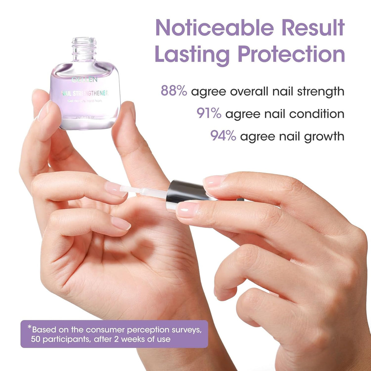 Gellen Nail Strengthener, 8-In-1 Nail Repair Growth Protein Treatment for Thin Weak Brittle Damaged