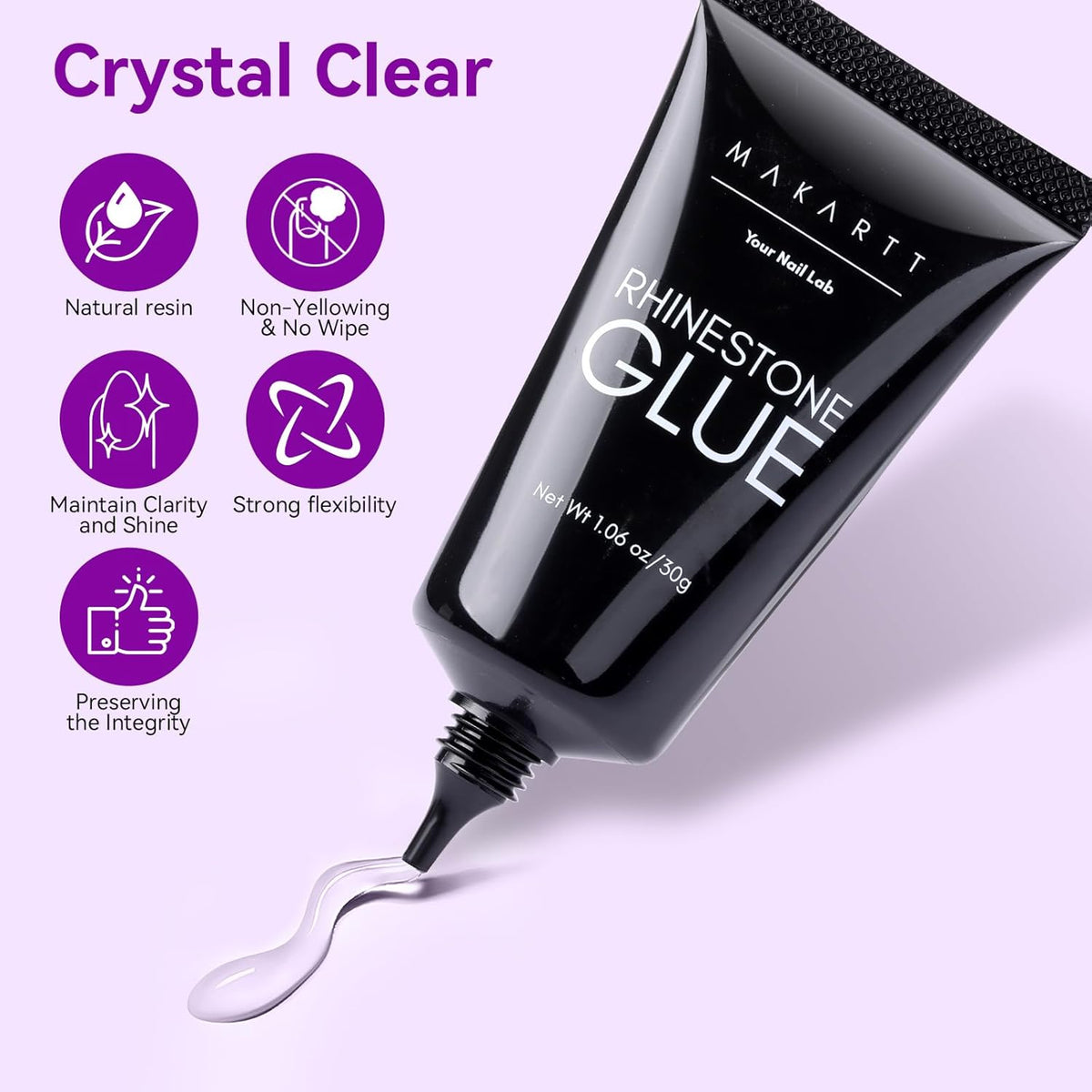 Makartt Rhinestone Glue for Nails 12PCS 30ML, Super Strong Gel Adhesive for Nail Salon, 3D Nail