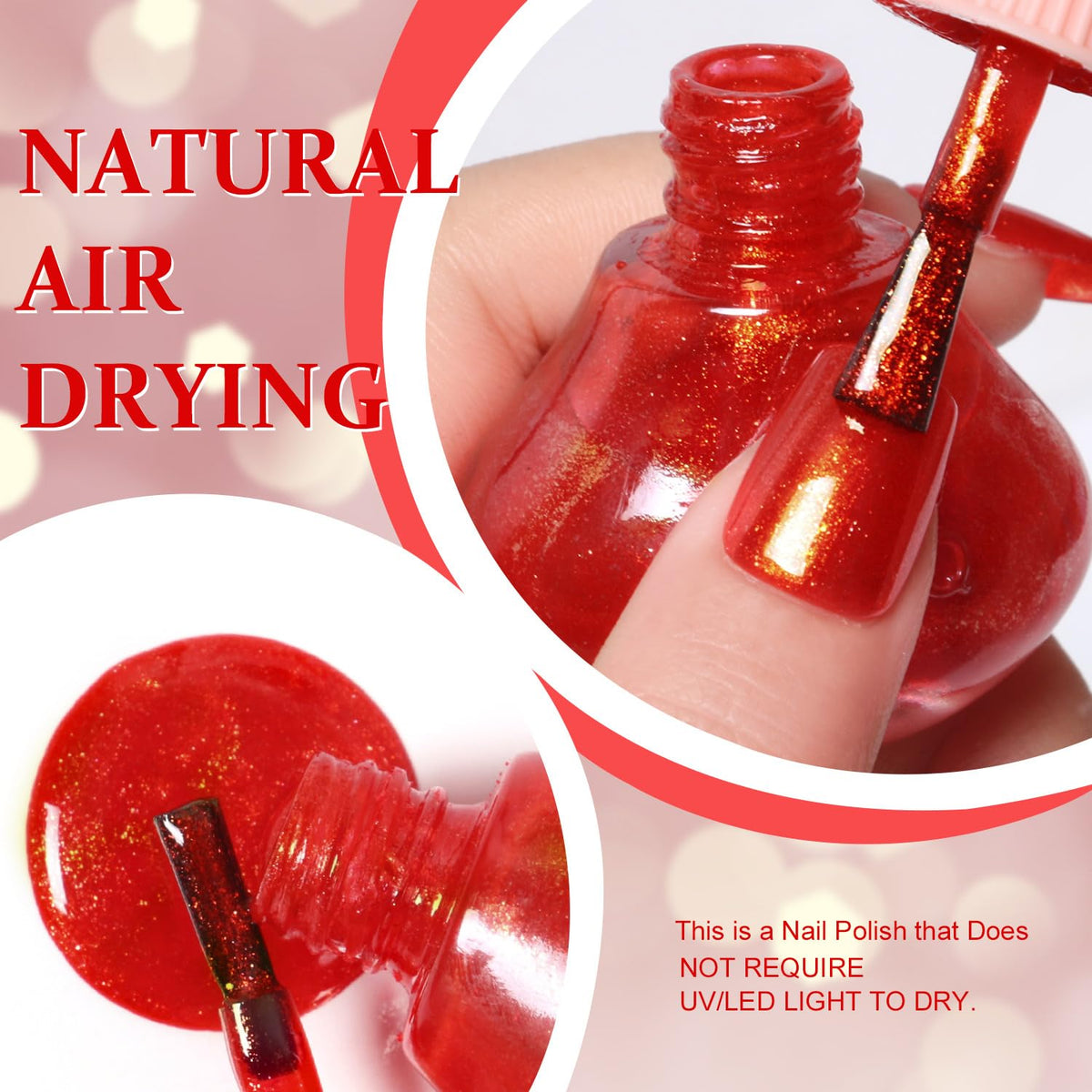 Major Dijit Quick Dry Nail Polish Gold Red Summer Nail Lacquer for Nail Art Regular Nail Polish