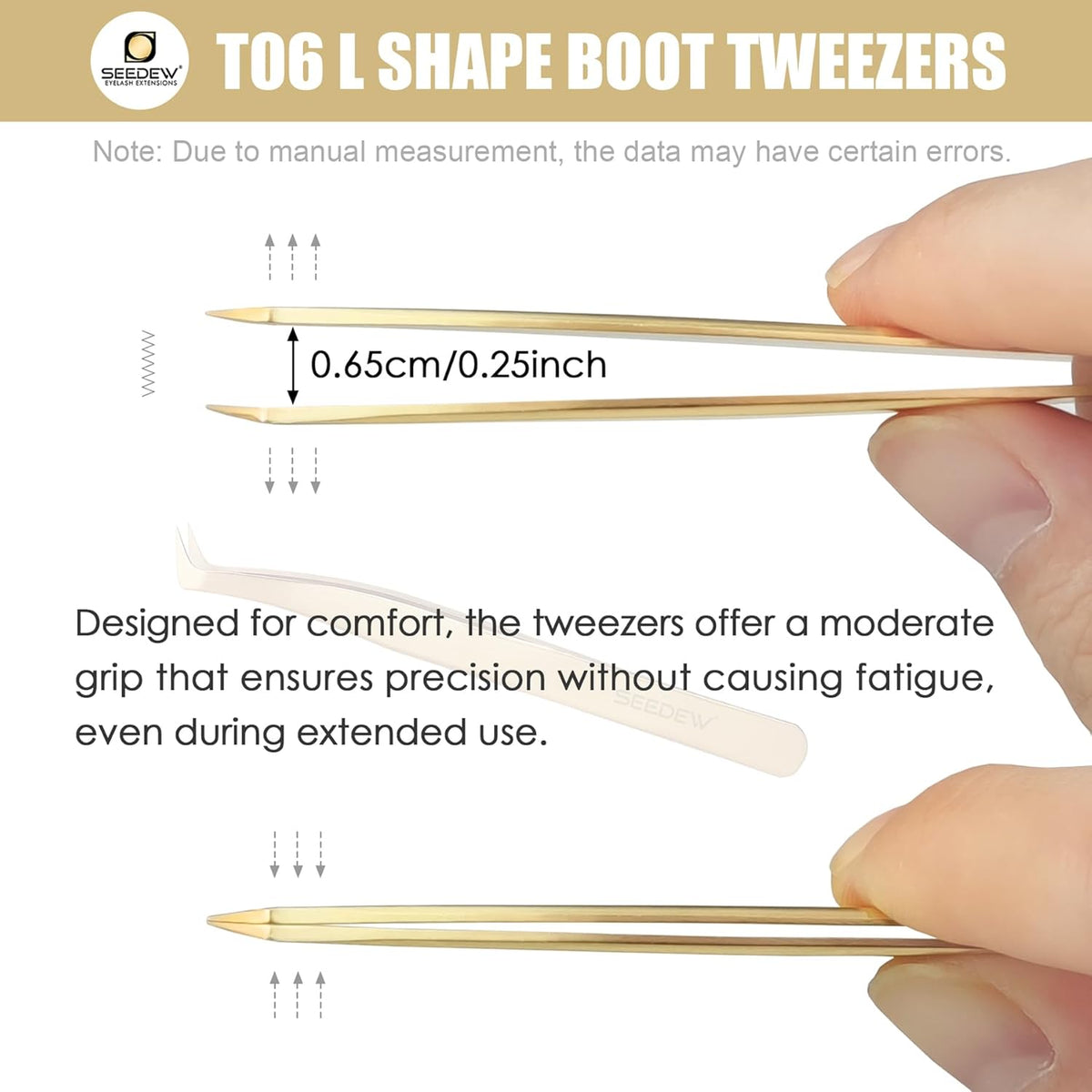 Tweezer Eyelash Extensions 1 PCS Stainless Steel 90 Degree Pointy Boot L Shape Tweezer Isolation