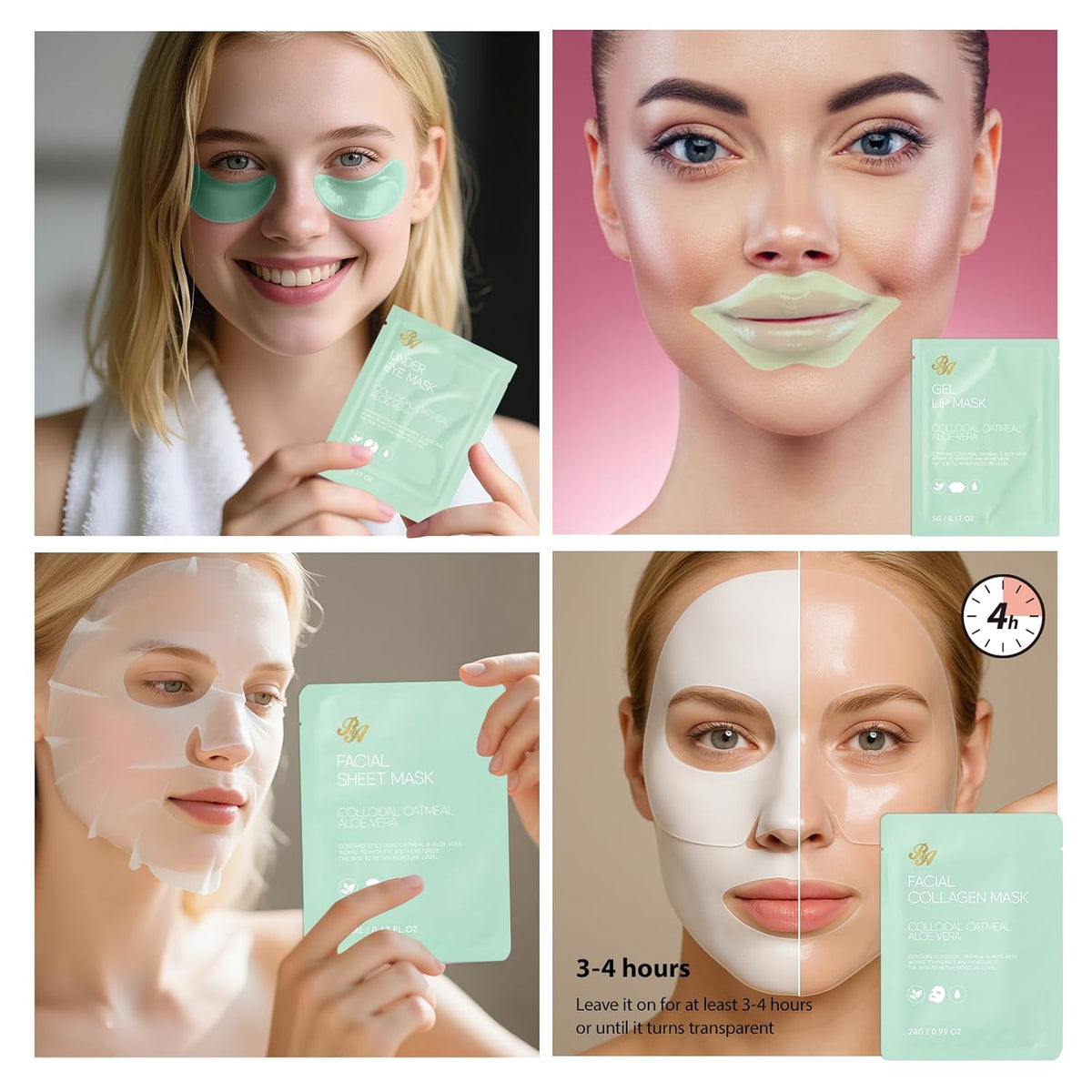 Tea Tree Face Sheet Mask Pack, 55Pcs Skin Care Set for Women & Men, Self Care Kit, Hydrogel Jelly