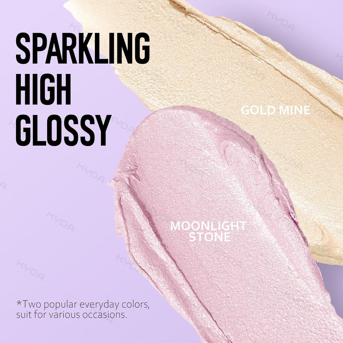 Ownest 2 Colors Highlighter Stick, Shimmer Glow Cream Highlighter for Face & Body, Subtle Shimmer