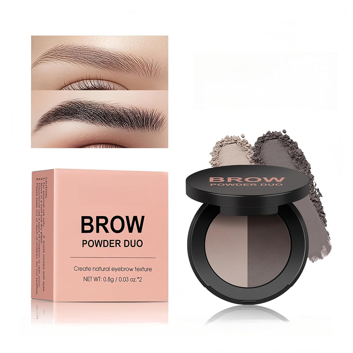 MAEPEOR Brow Powder Duo 6 Colors Natural Smooth Eyebrow Powder Professional Brow Contour Palette