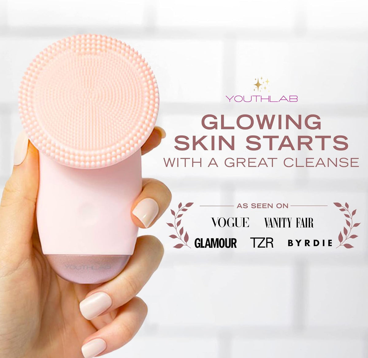 SoniGlow Silicone Facial Cleansing Brush – Electric Vibrating Skincare Scrubber Tool for Deep Pore