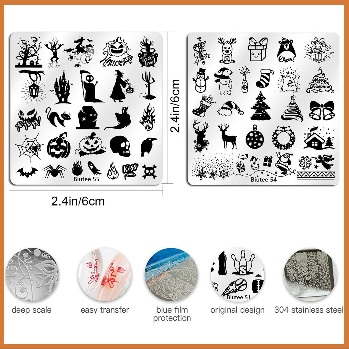 Biutee Nail Stamping Plates Set 15PCS Nail Art Stamper Scraper Nail Art Stamping Kit with Storage