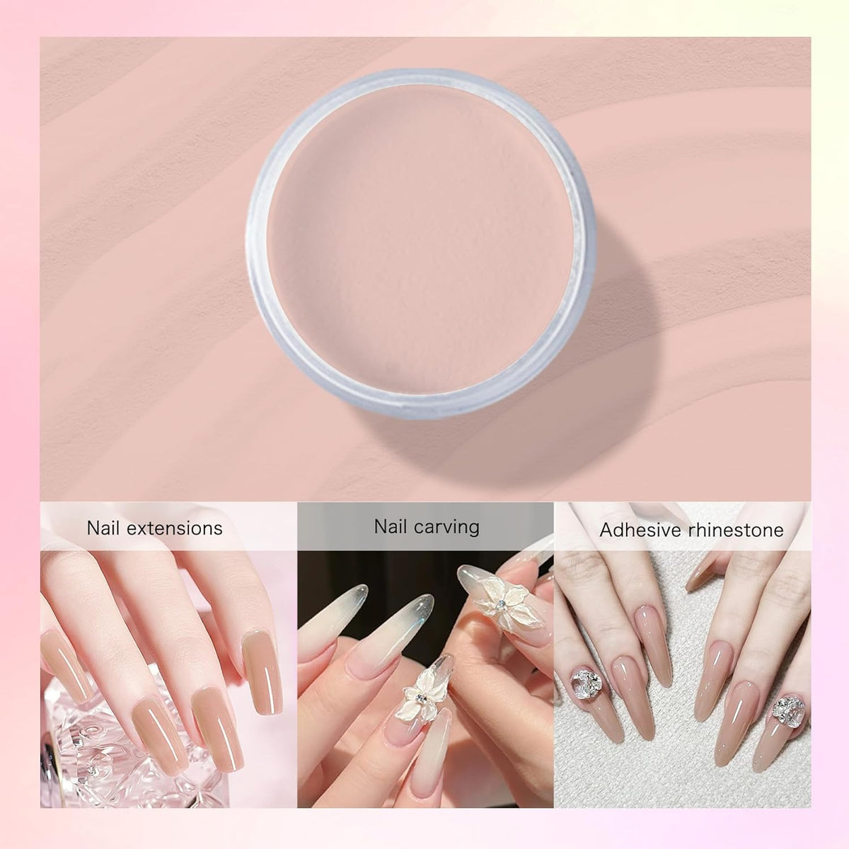 Acrylic Powder for Nail 56g: 2oz Papaya Punch Acrylic Powder Large Capacity Professional for 3D Art
