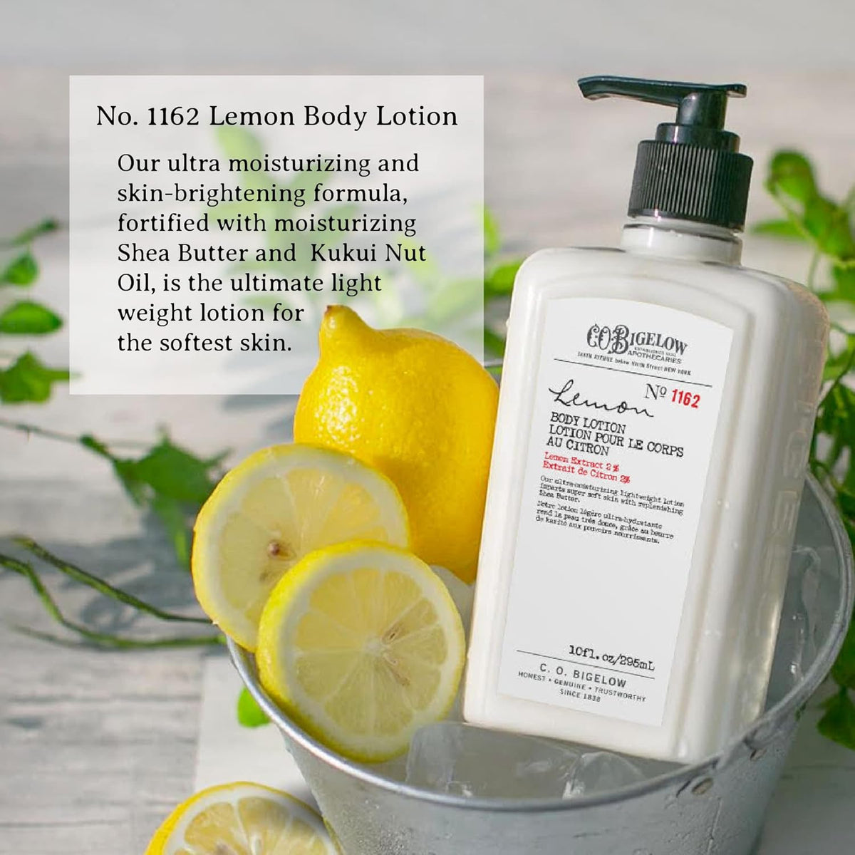 C.O. Bigelow Lemon Body Lotion, Moisturizing Body Lotion for Dry Skin with Shea Butter & Lemon