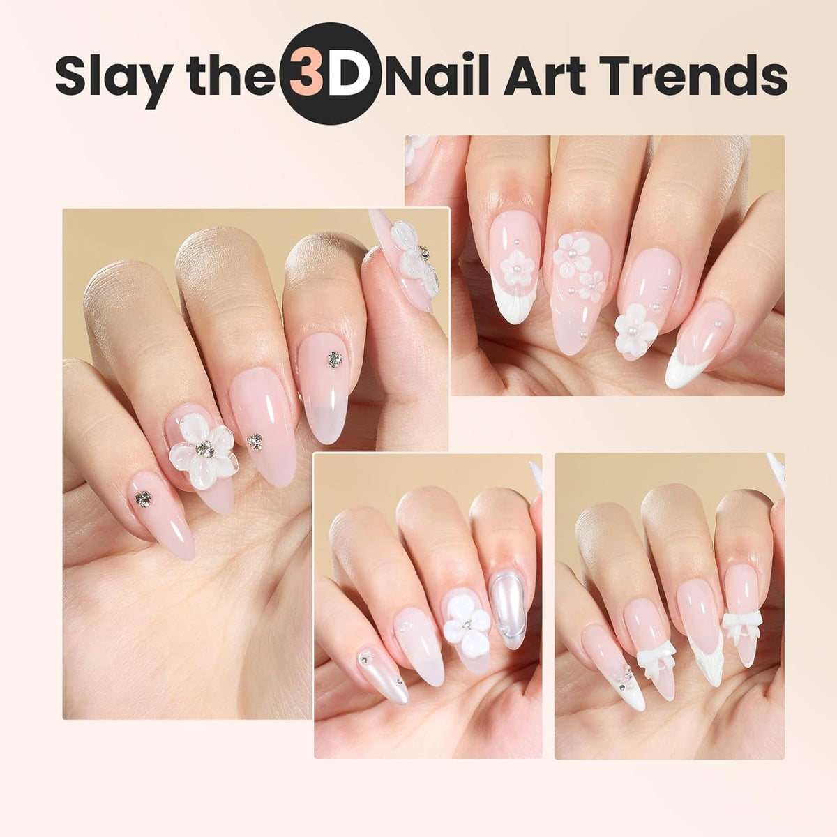 Beetles Solid Builder Nail Gel 1 oz White 3D Sculpting Gel for Nail Art Non-Sticky Extension with